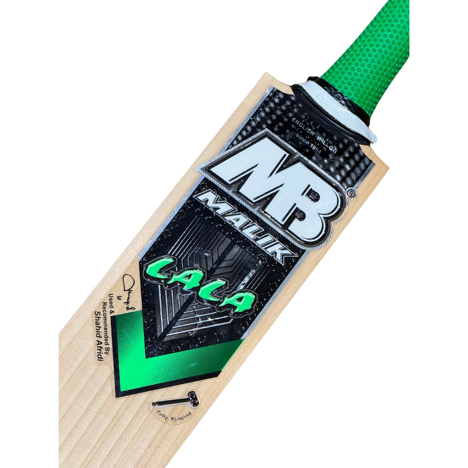 MB Malik Cricket Bat Lala Green Edition