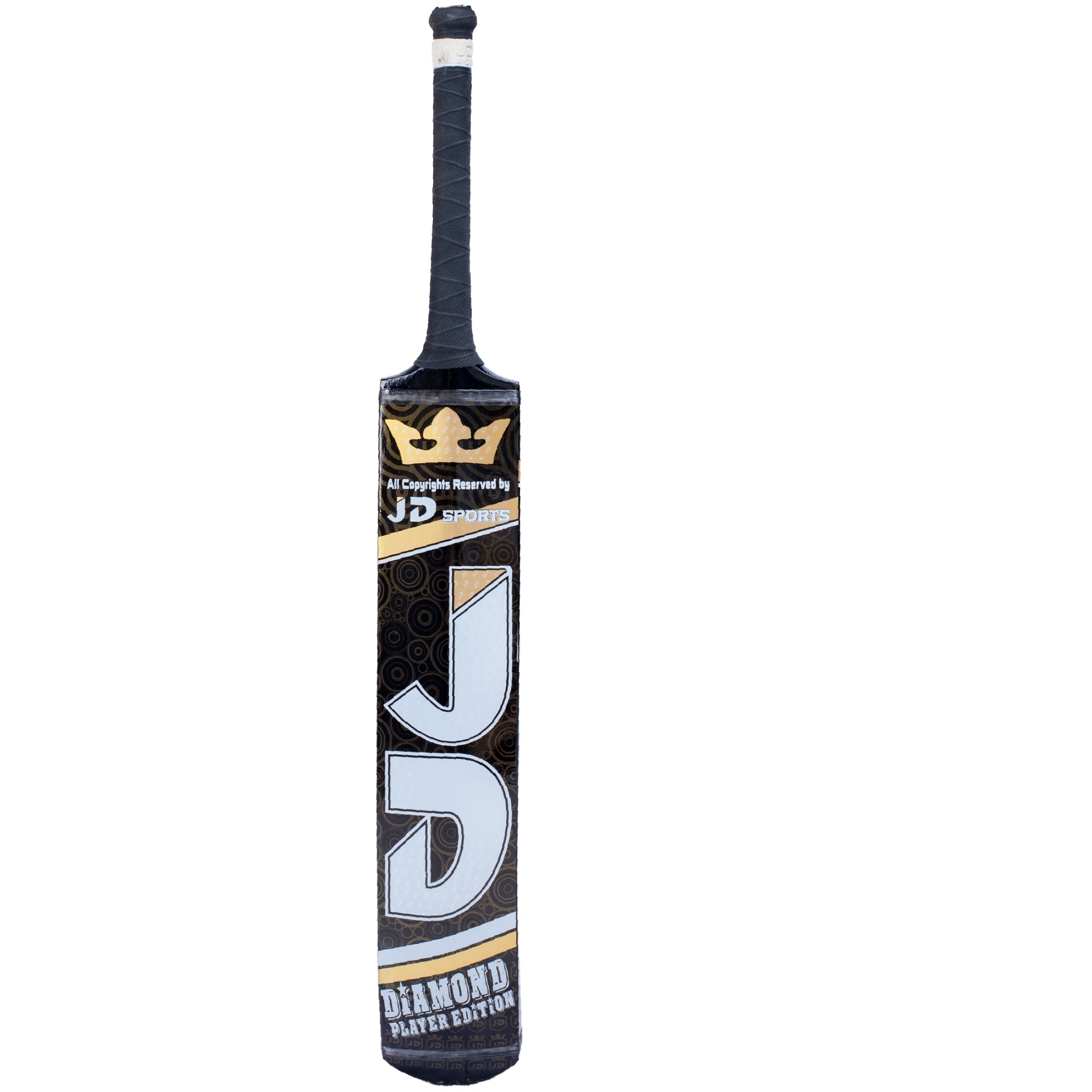 JD Sports Cricket Bat Diamond Player Edition Coconut Wood Tape Tennis Black/Gold