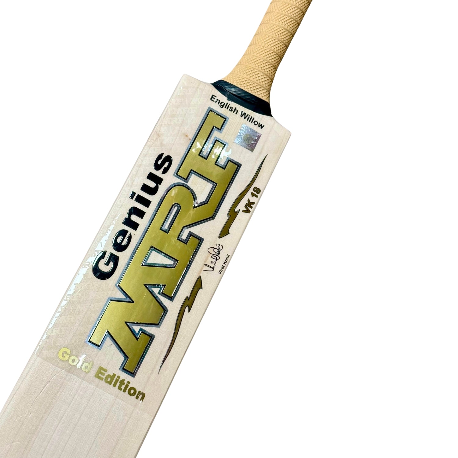 MRF Cricket Bat Genius Gold Edition VK 18 Short Handle English Willow