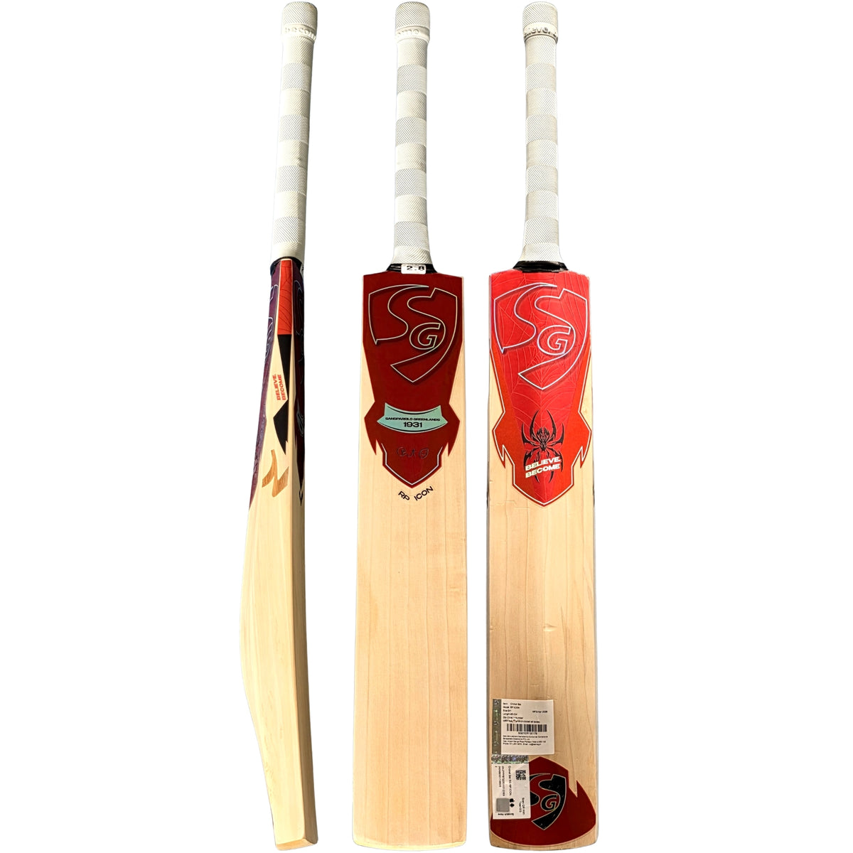 SG Cricket Bat RP Icon Rishabh Pant Series English Willow SH Adult - image 4