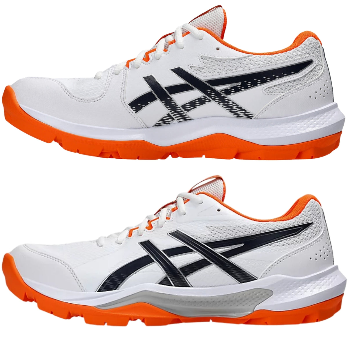 Asics Cricket Shoes Gel Peake 3 Unisex Field Shoes White/Black/Vibrant Orange 2026 Model