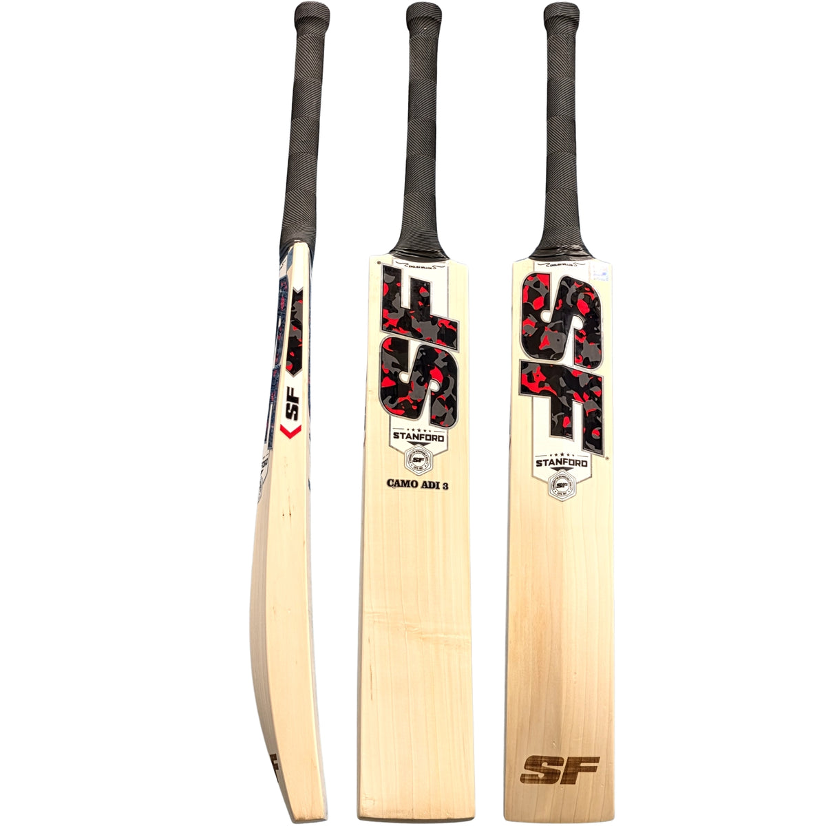 SF Cricket Bat Stanford 5 Star Camo Adi 3 English Willow SH Adult - image 12