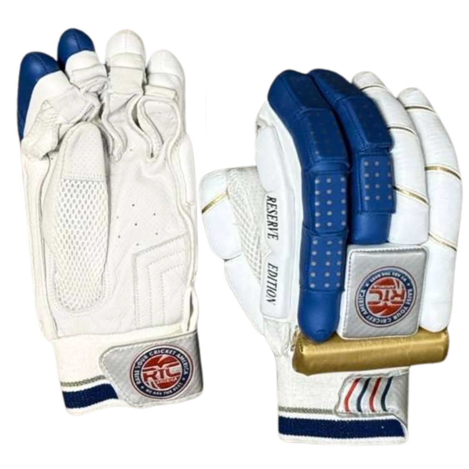 Zee Sports Cricket Batting Gloves RYC America Reserve Edition Blue Golden