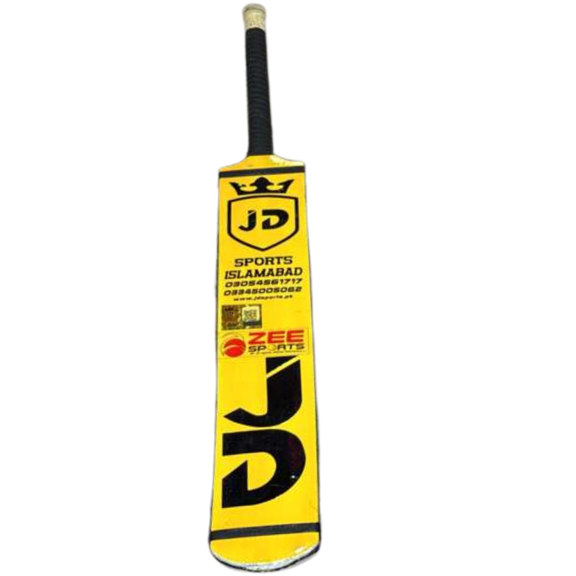 JD Sports Cricket Bat Kings Edition Hard Tennis Coca Wood Long Blade Yellow