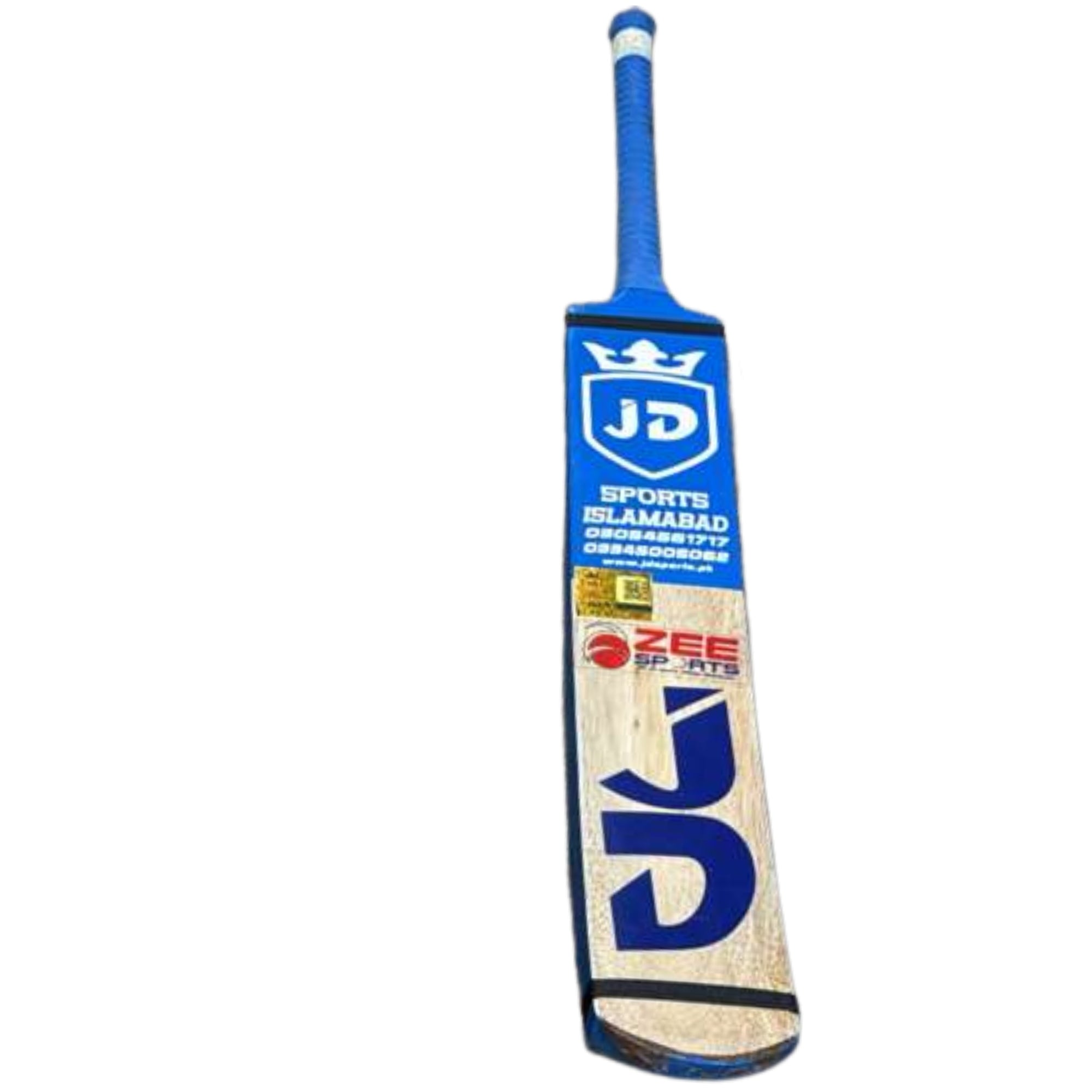 JD Sports Cricket Bat Kings Edition Hard Tennis Coca Wood Long Blade Blue