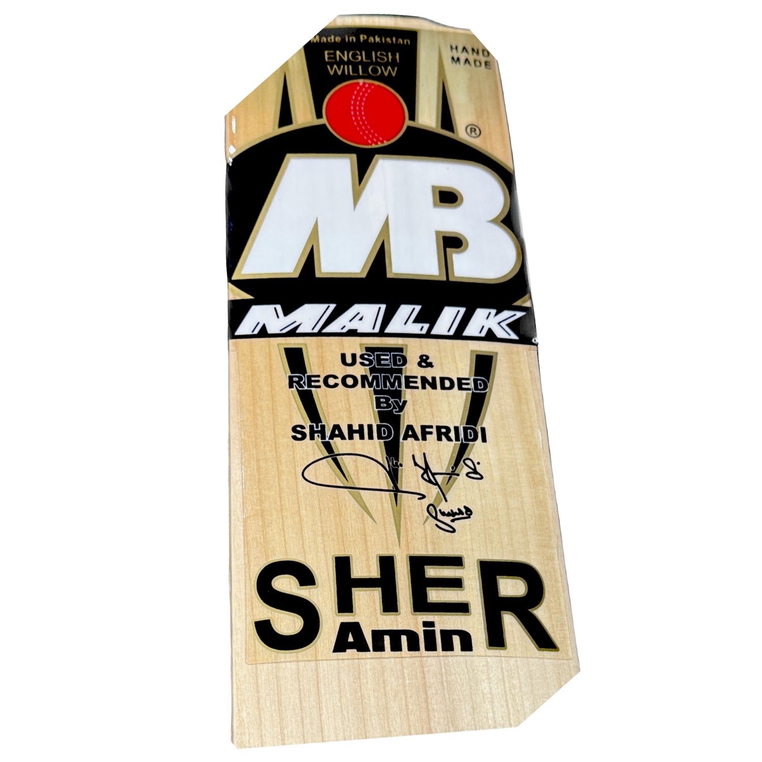 MB Malik Cricket Bat Sher Amin Premium English Willow Grade A