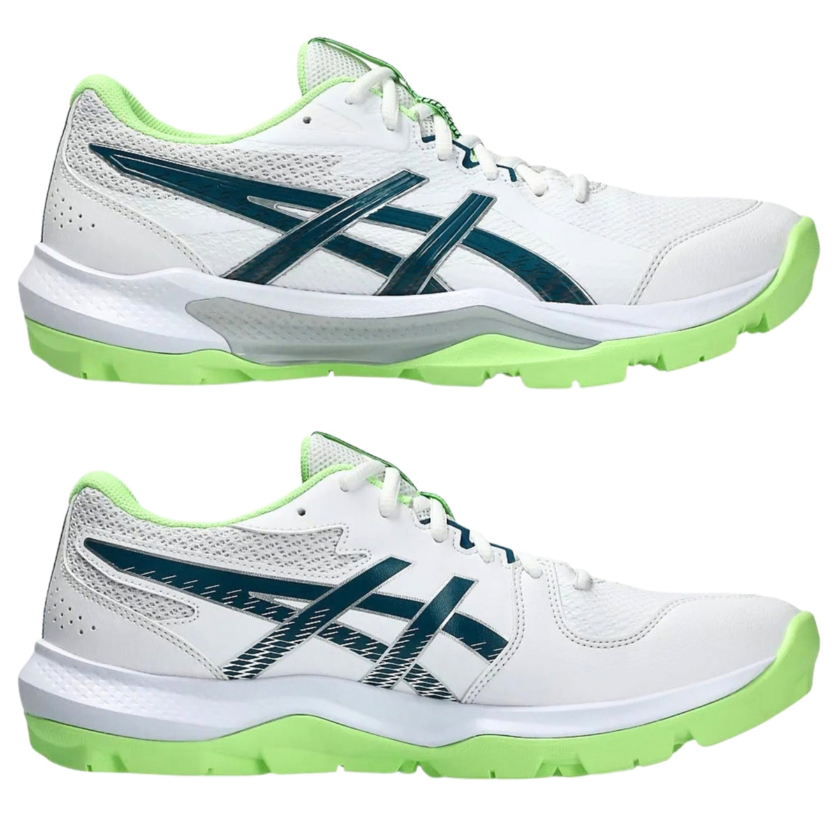 Asics Cricket Shoes Gel Peake 3 Unisex Field Shoes White/Deep Teal/Lime Green 2026 Model