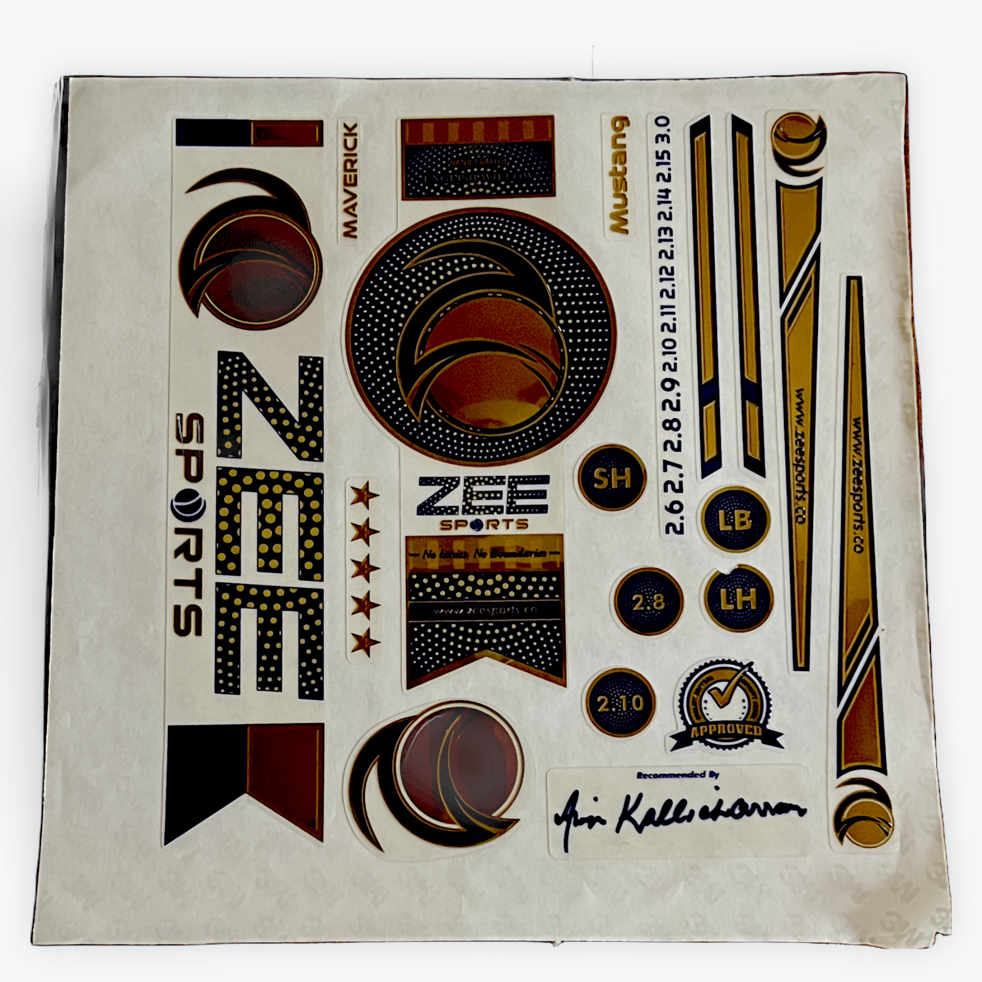 Zee Sports Cricket Bat Stickers