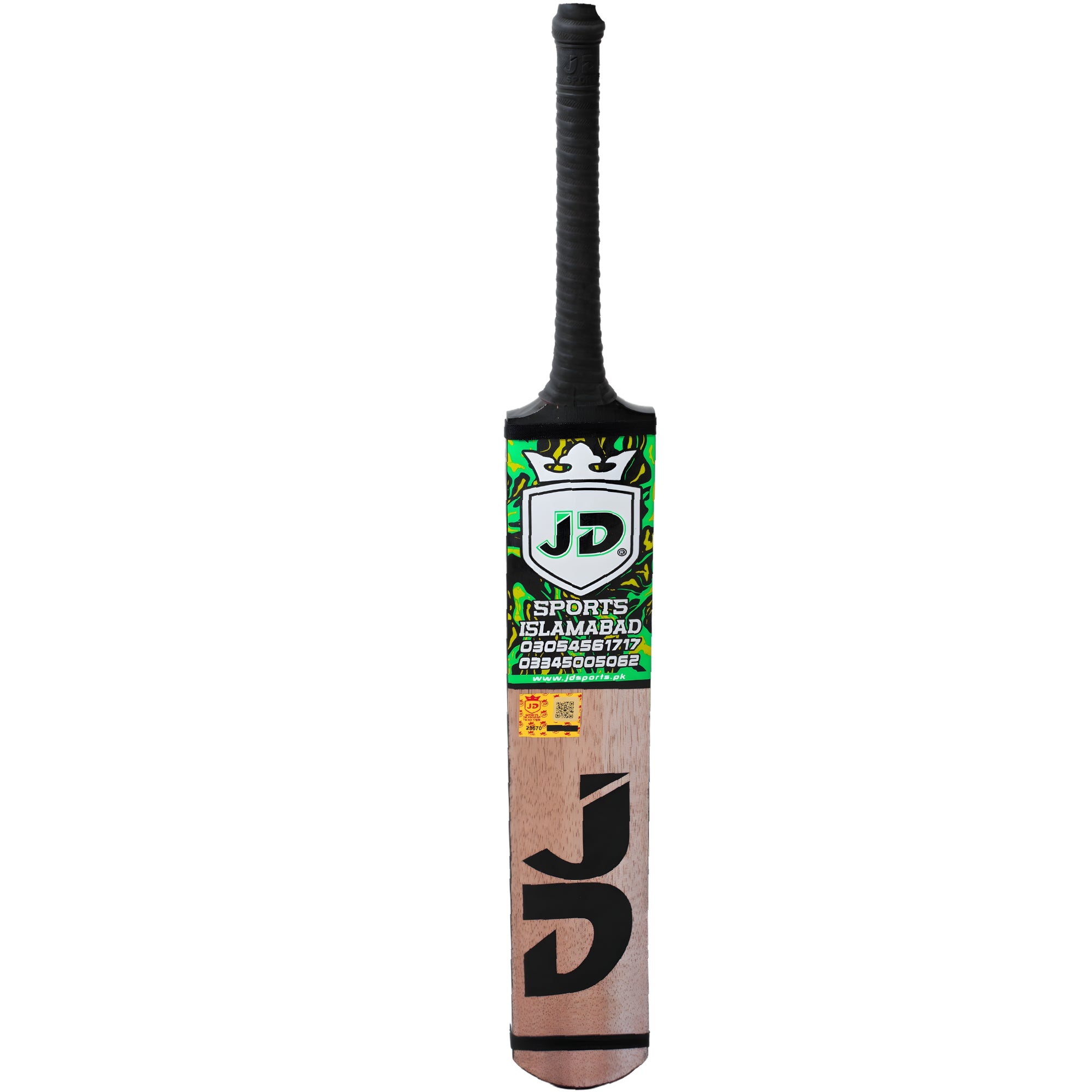 JD Sports Cricket Bat Diamond Player Edition Coconut Wood Tape Tennis Green