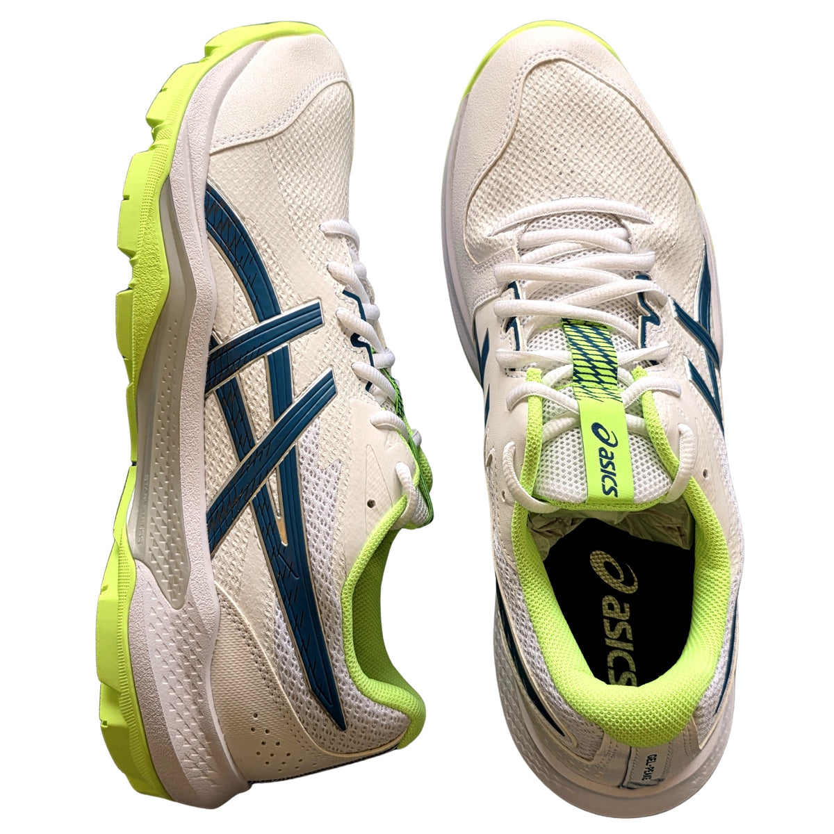 Asics Cricket Shoes Gel Peake 3 Unisex Field Shoes White/Deep Teal/Lime Green 2026 Model