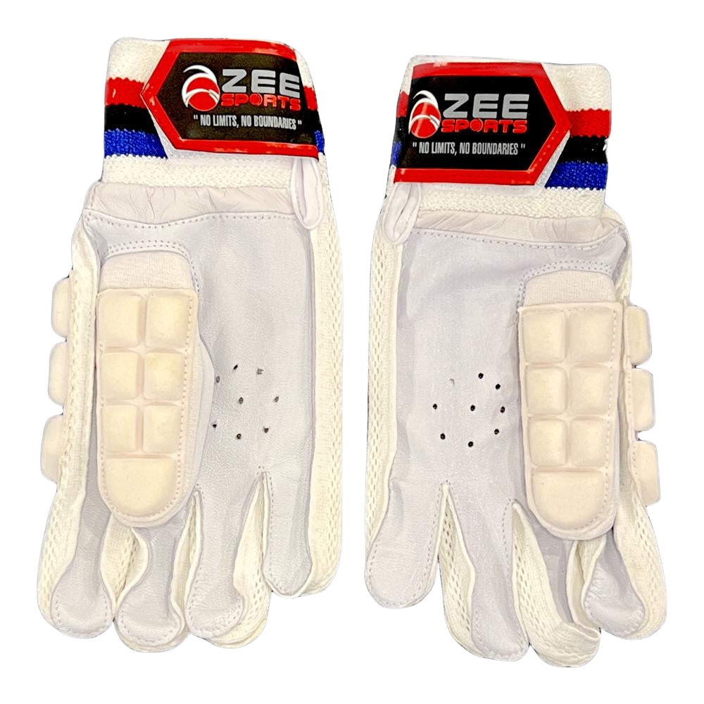 Zee Sports Hard Tennis Cricket Batting Gloves White