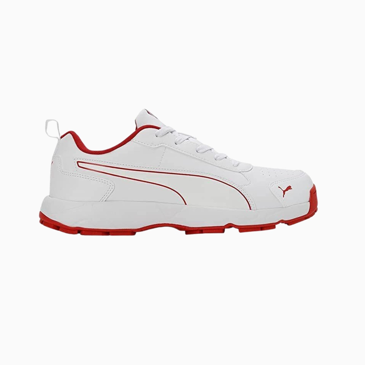 Puma Cricket Shoes, Model Classic Cat, White/Red