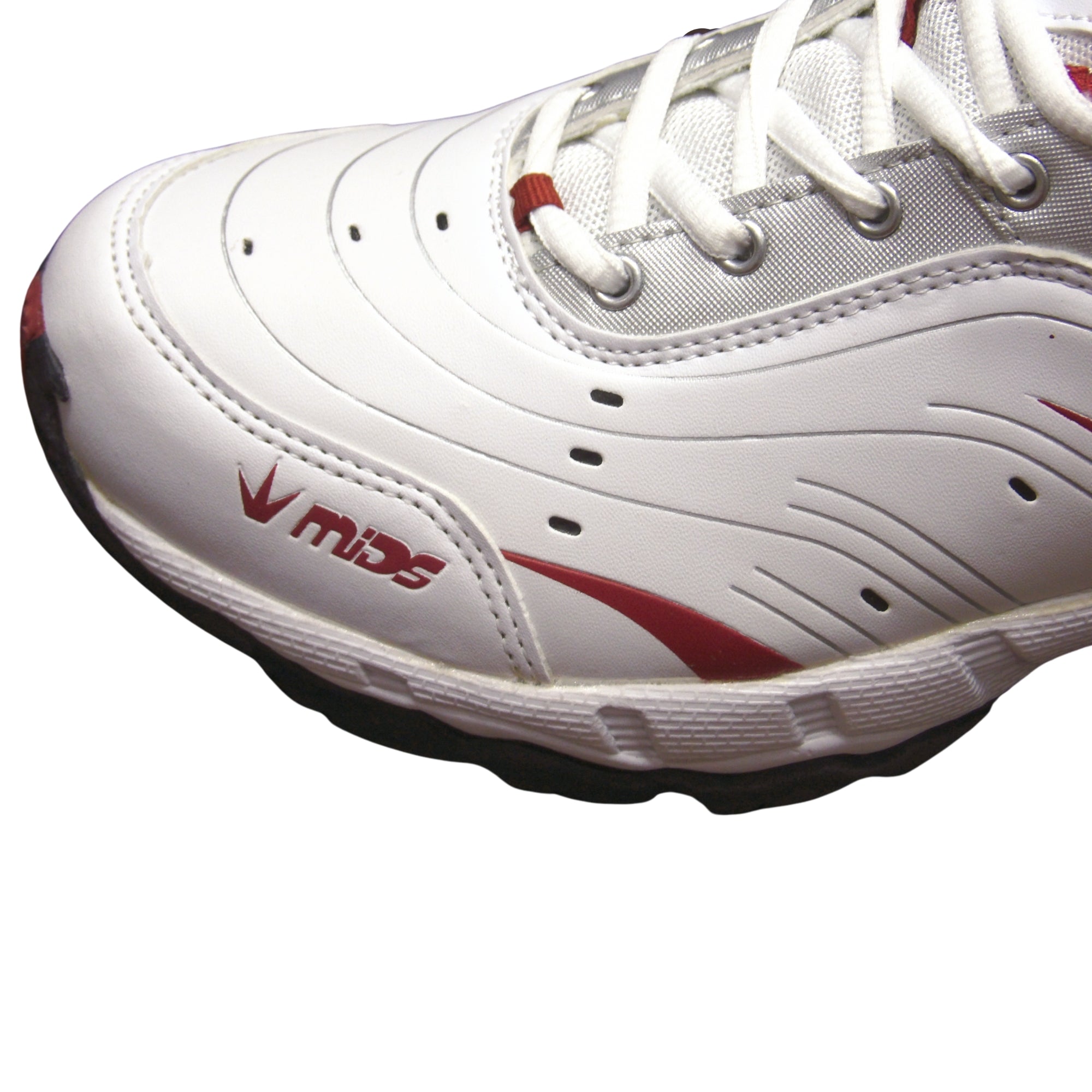 Mids Cricket Shoes Model +MM Power - White/Gray/Red