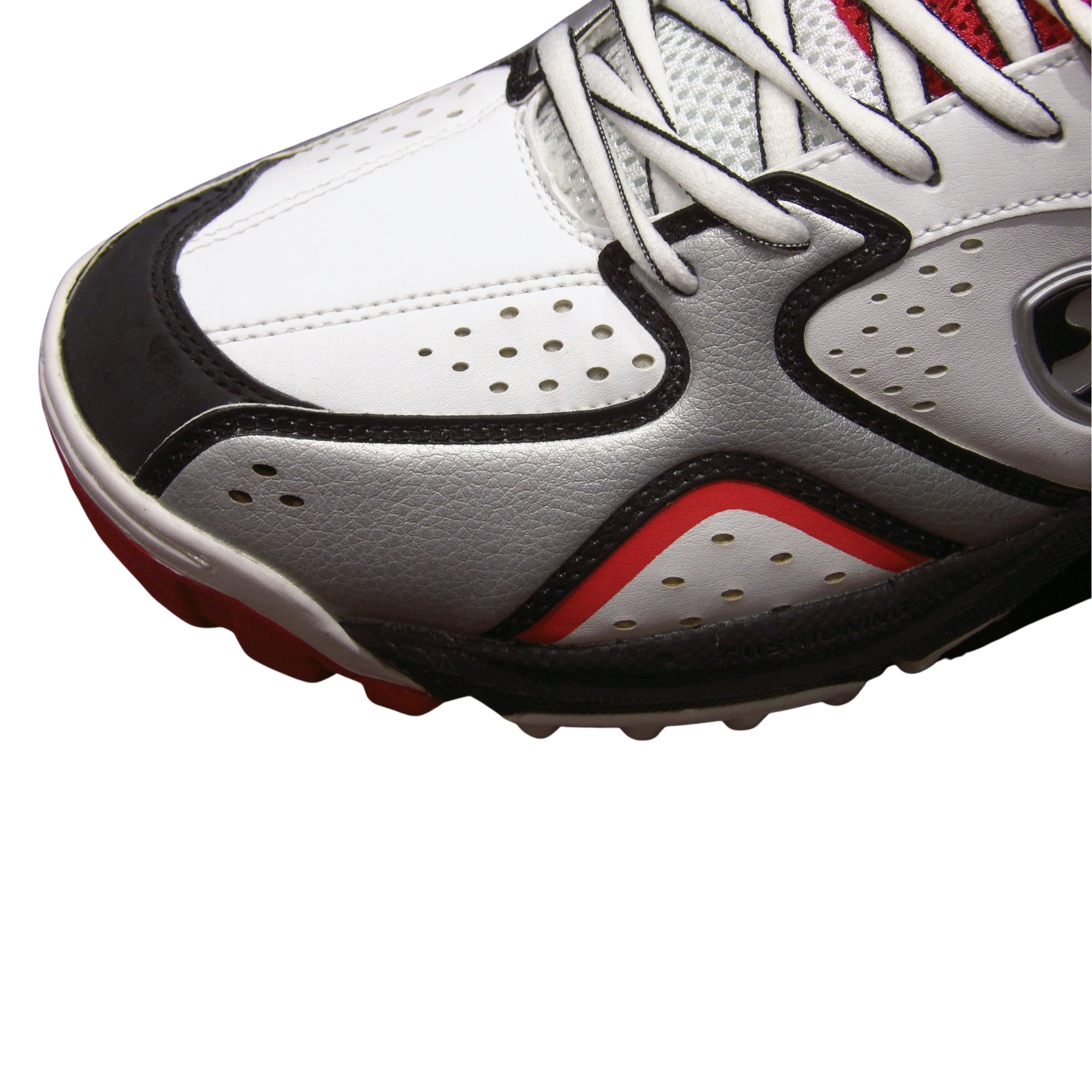 SG Cricket Shoes, Model Striker II - White/Silver/Red