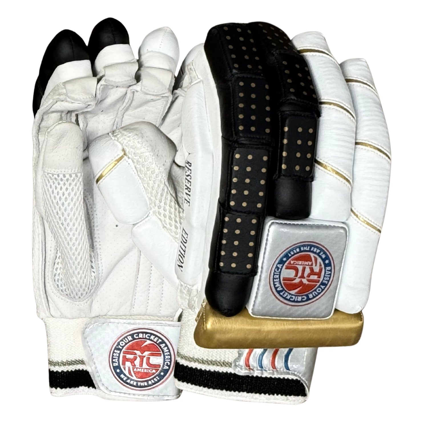 Zee Sports Cricket Batting Gloves RYC America Reserve Edition Black Golden