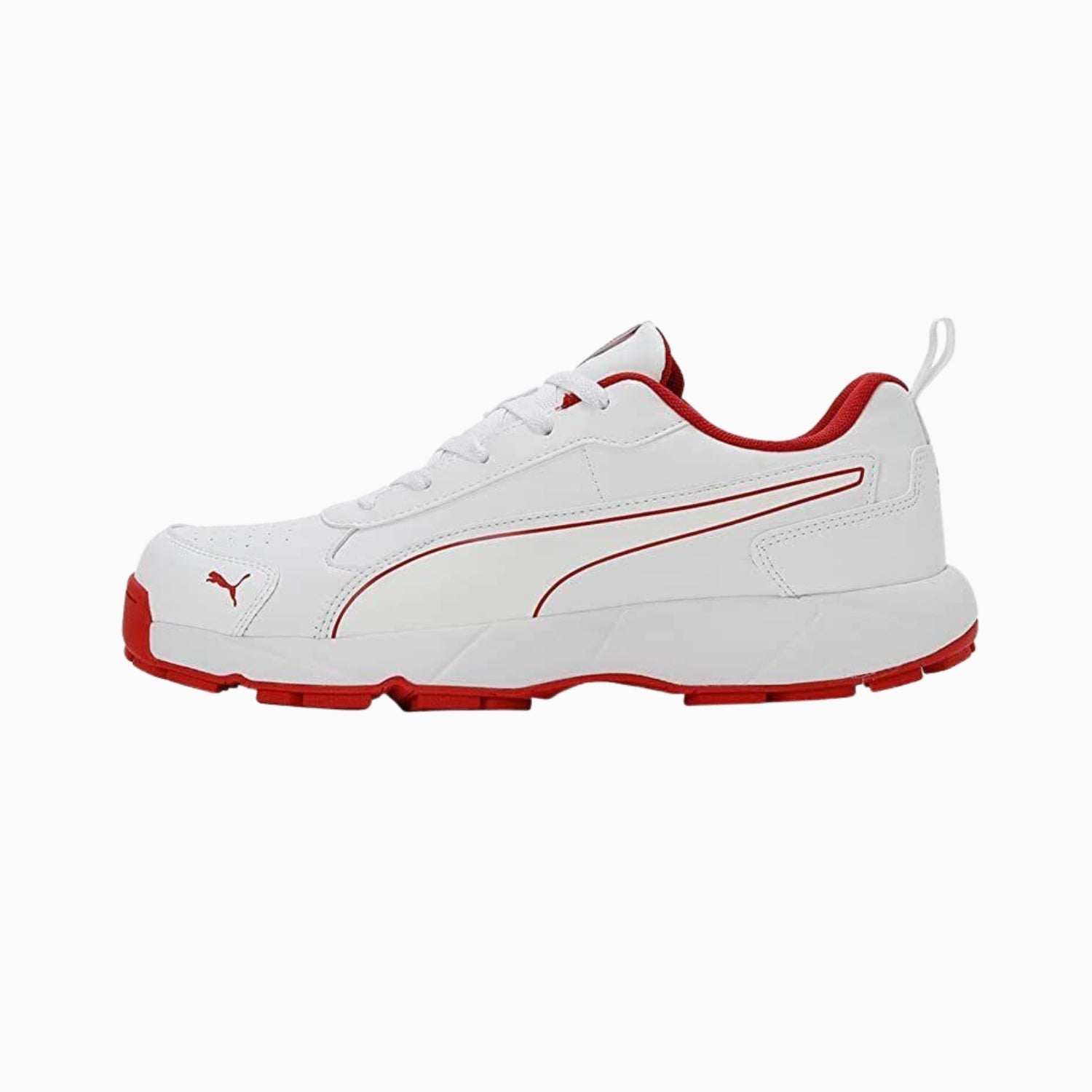 Puma Cricket Shoes, Model Classic Cat, White/Red