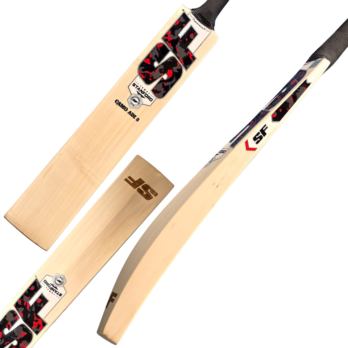SF Cricket Bat Stanford 5 Star Camo Adi 3 English Willow SH Adult - image 7