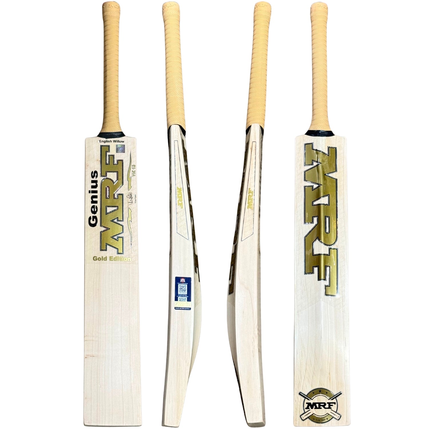 MRF Cricket Bat Genius Gold Edition VK 18 Short Handle English Willow