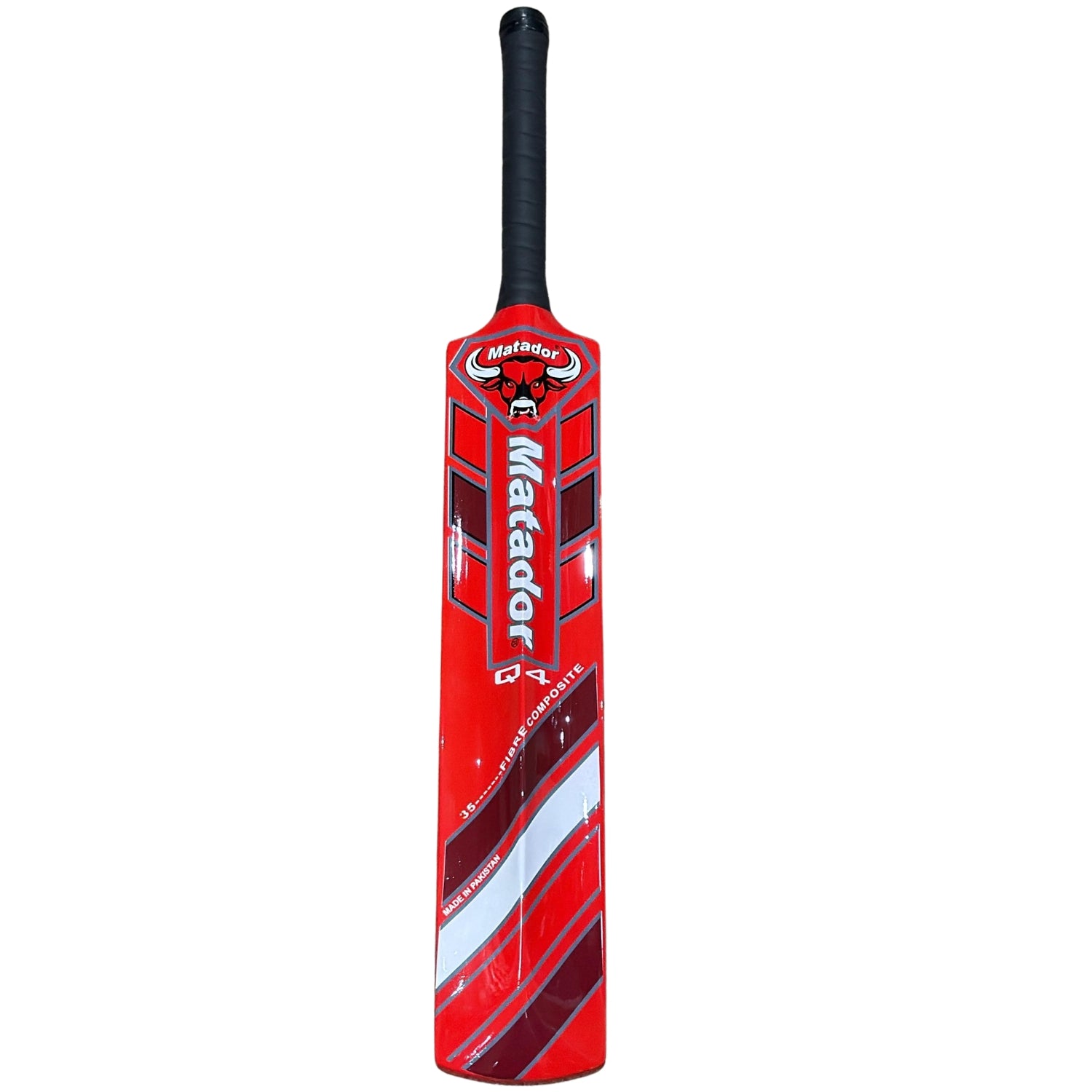 Matador Cricket Bat Q4 Fiberglass Tape Tennis Red