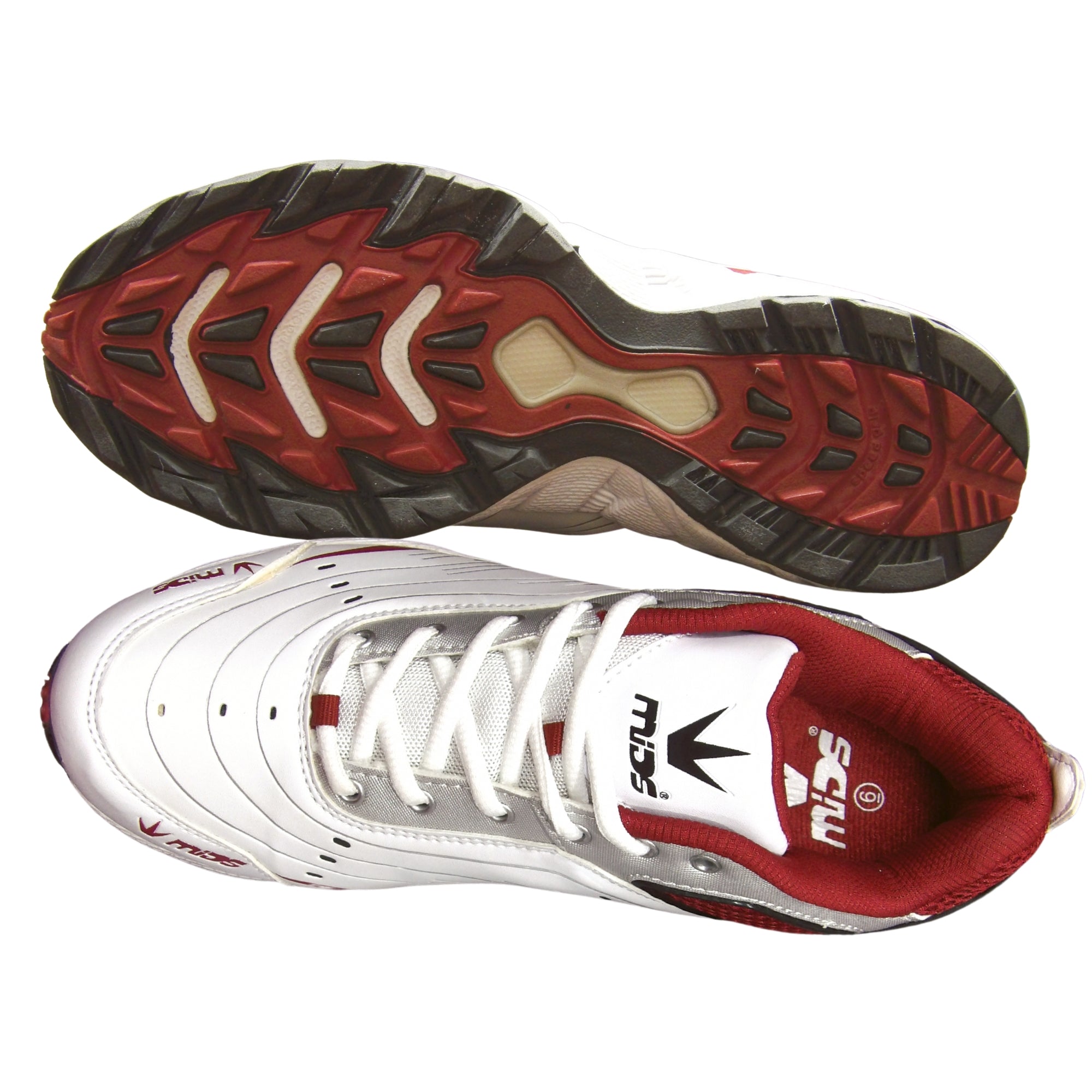 Mids Cricket Shoes Model +MM Power - White/Gray/Red