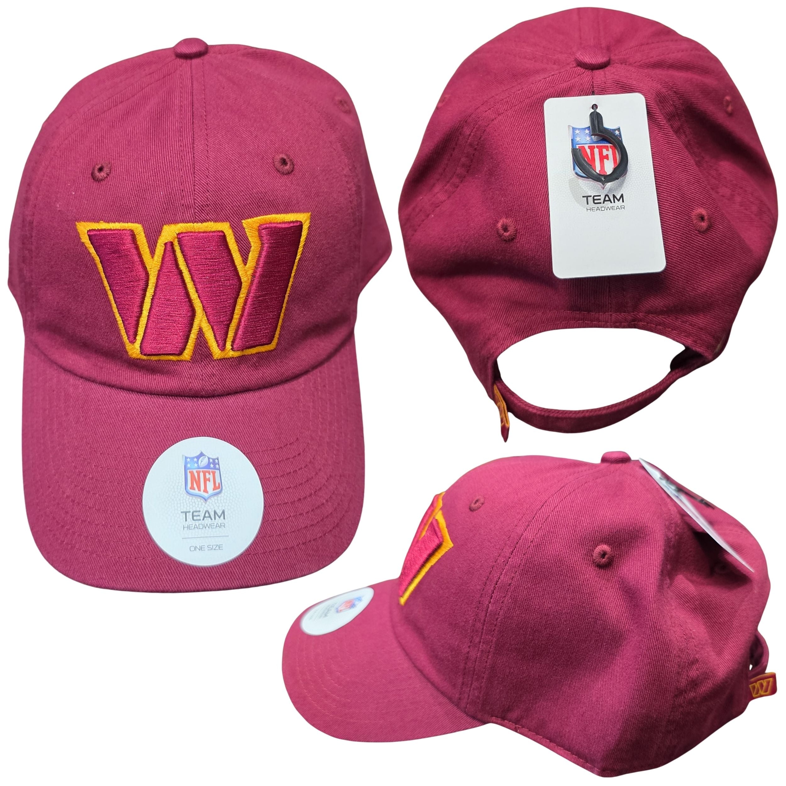 NFL Official Snapback Adjustable Hat Washington Commanders Embroidered Logo Cap