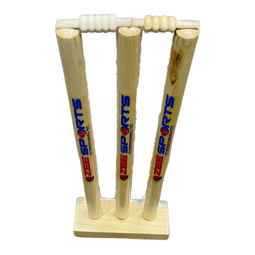 Zee Sports Stumps Wooden Stumps with Wooden Base