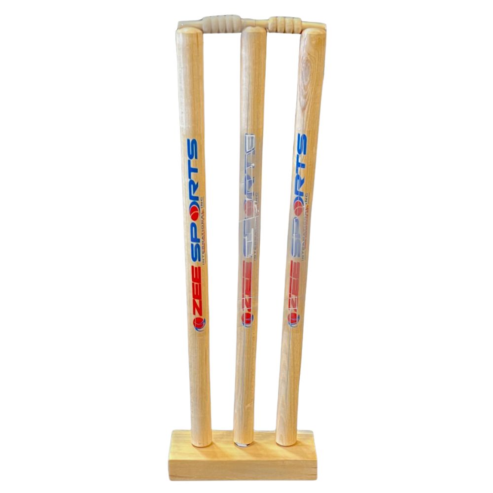 Zee Sports Stumps Wooden Stumps with Wooden Base