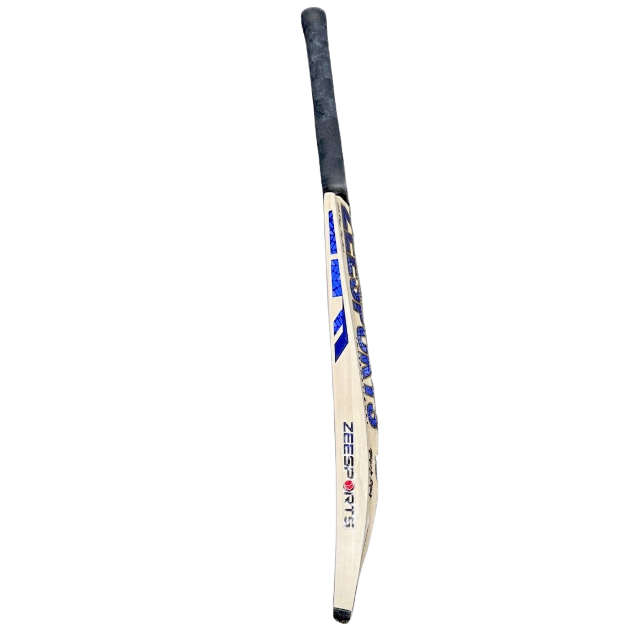 Tennis racket with branding on a white background