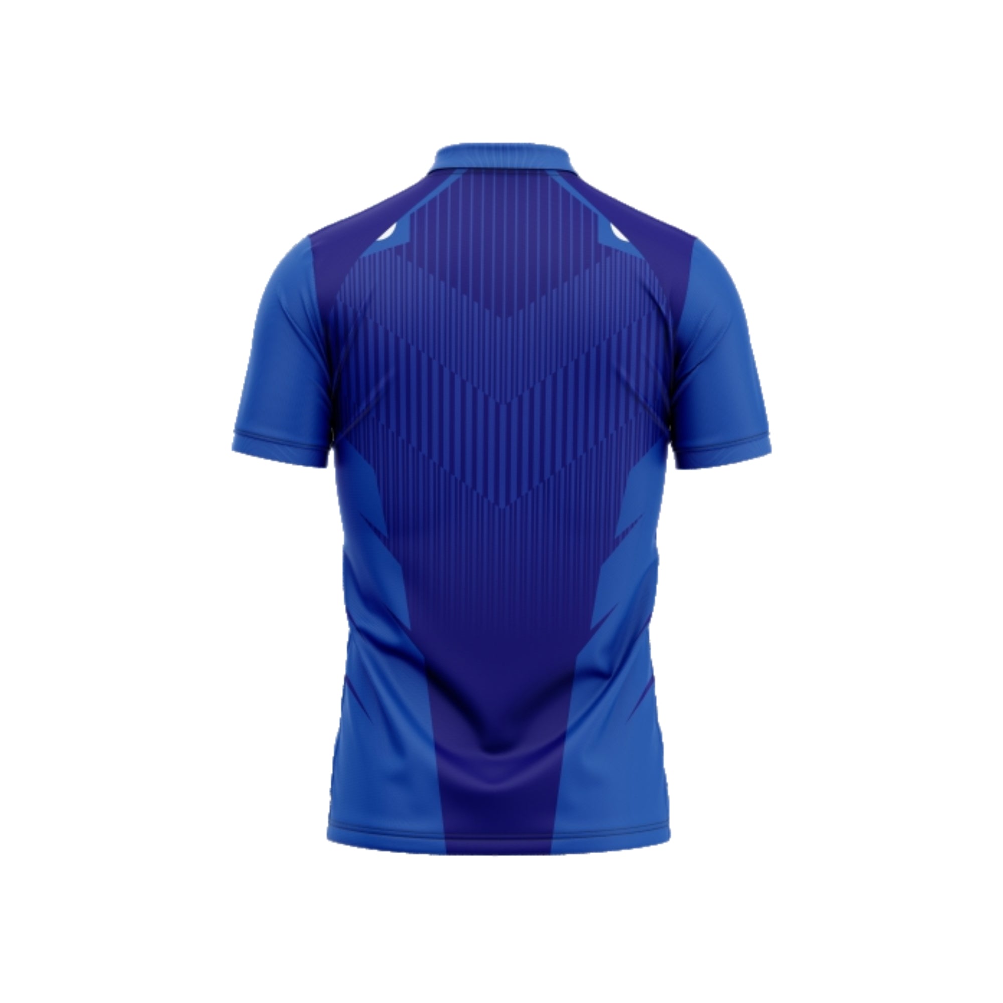 Blue sports jersey on a white background