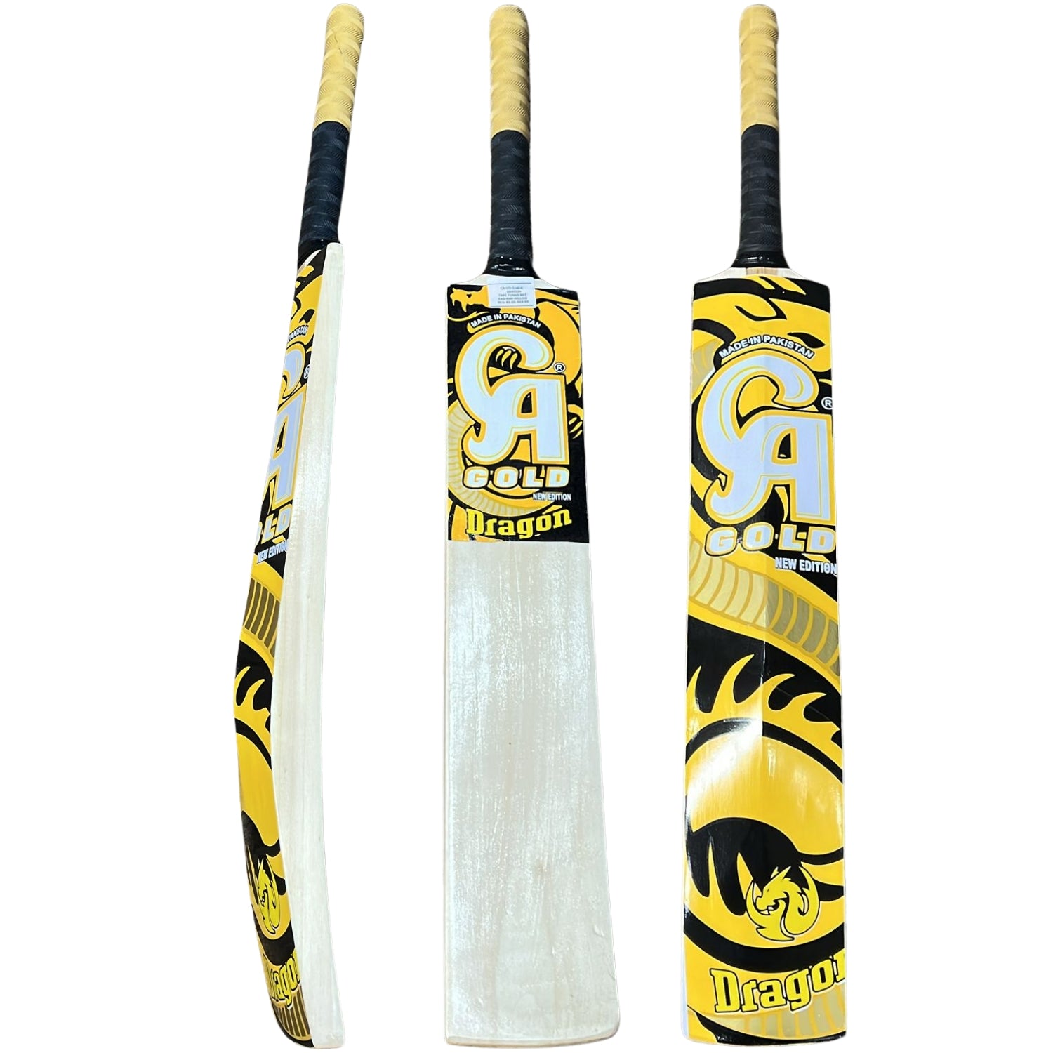 CA Cricket Bat Gold New Edition Dragon Tape Tennis