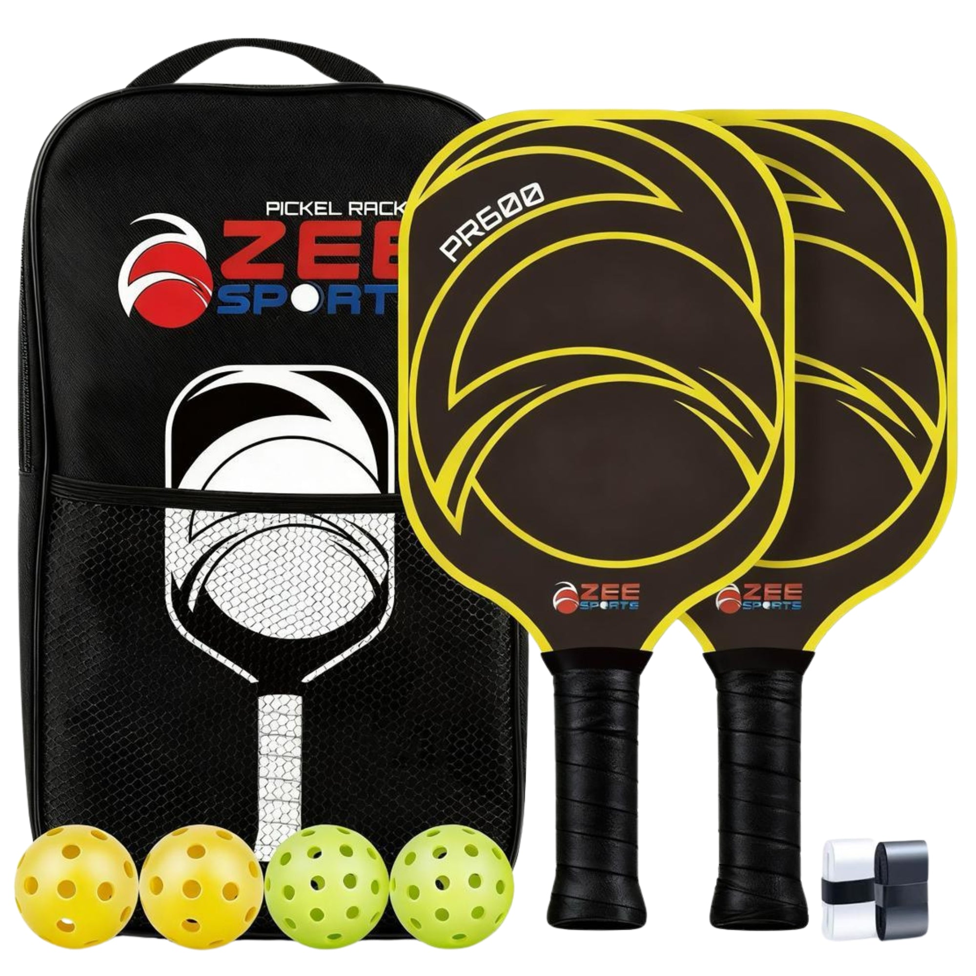 Zee Sports Paddles Pickle Ball Rackets PR600 Vibrant Yellow/Black