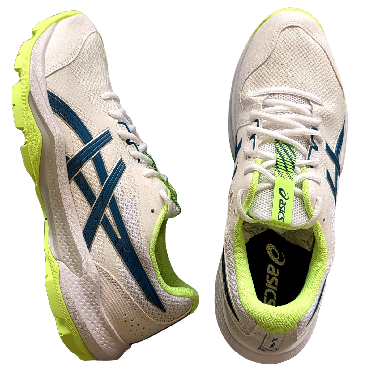 Asics Cricket Shoes Gel Peake 3 Unisex Field Shoes White/Deep Teal/Lime Green 2026 Model