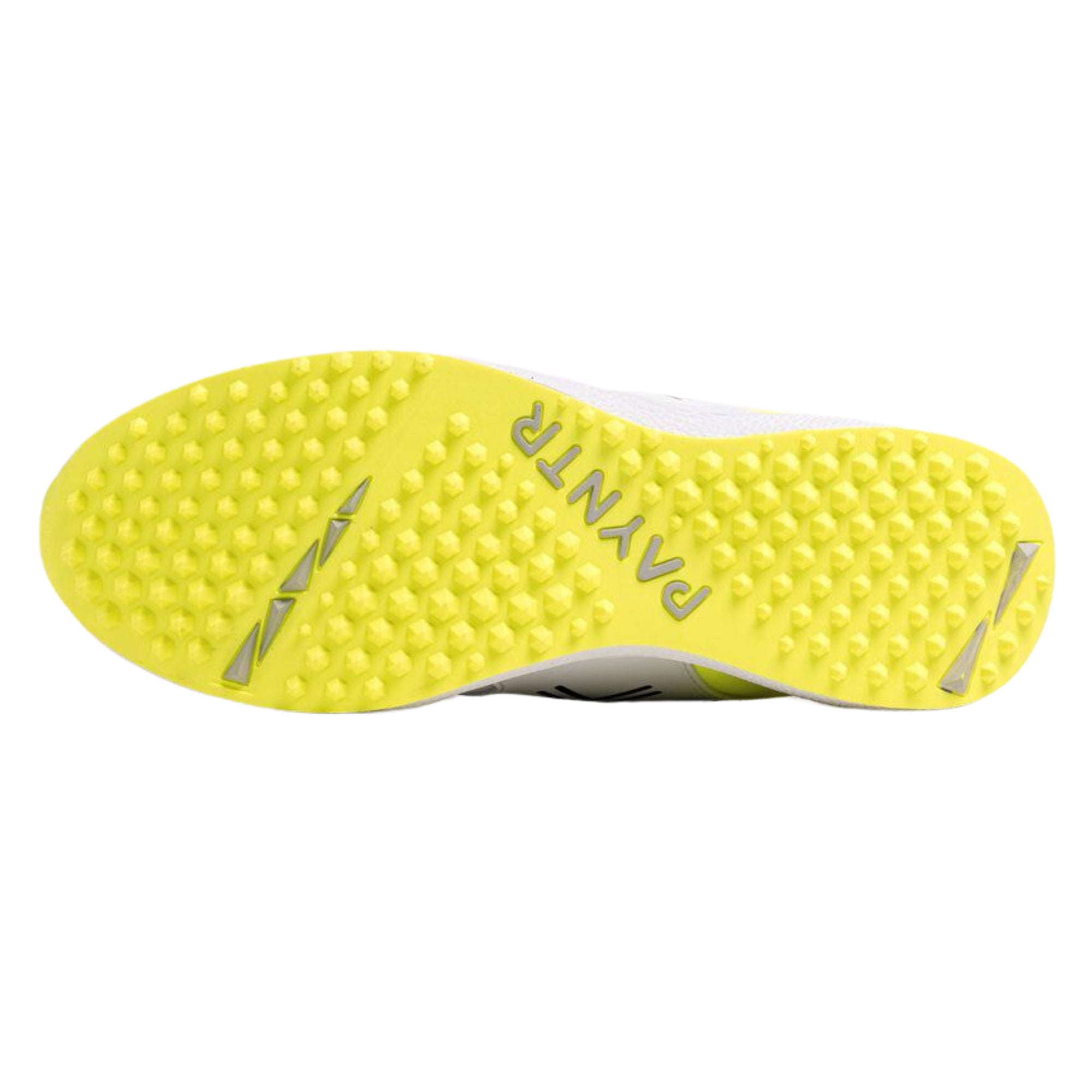 Payntr cricket shoes, Model X MK3 Evo Pimple - White/Yellow All Rounder Cricket Shoes