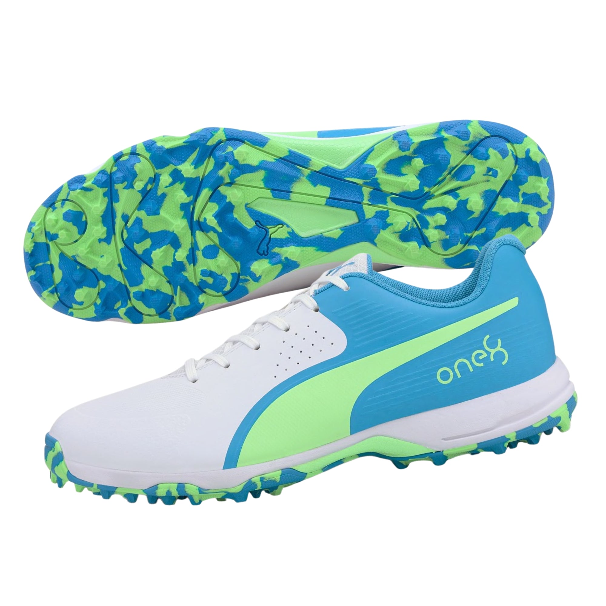 Puma Cricket Shoes One 8, Blue/Green