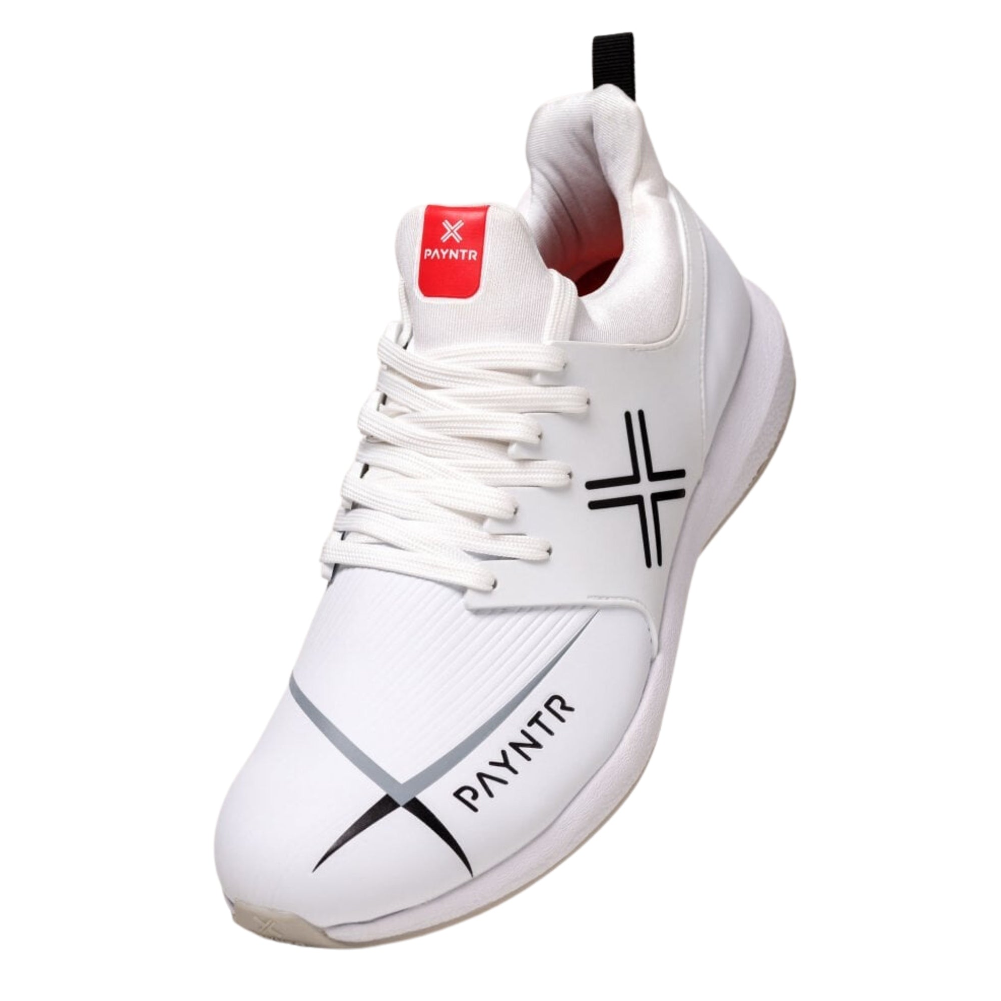 Payntr Cricket Shoes, Model X MK3 Pimple - All White All Rounder Cricket Shoes