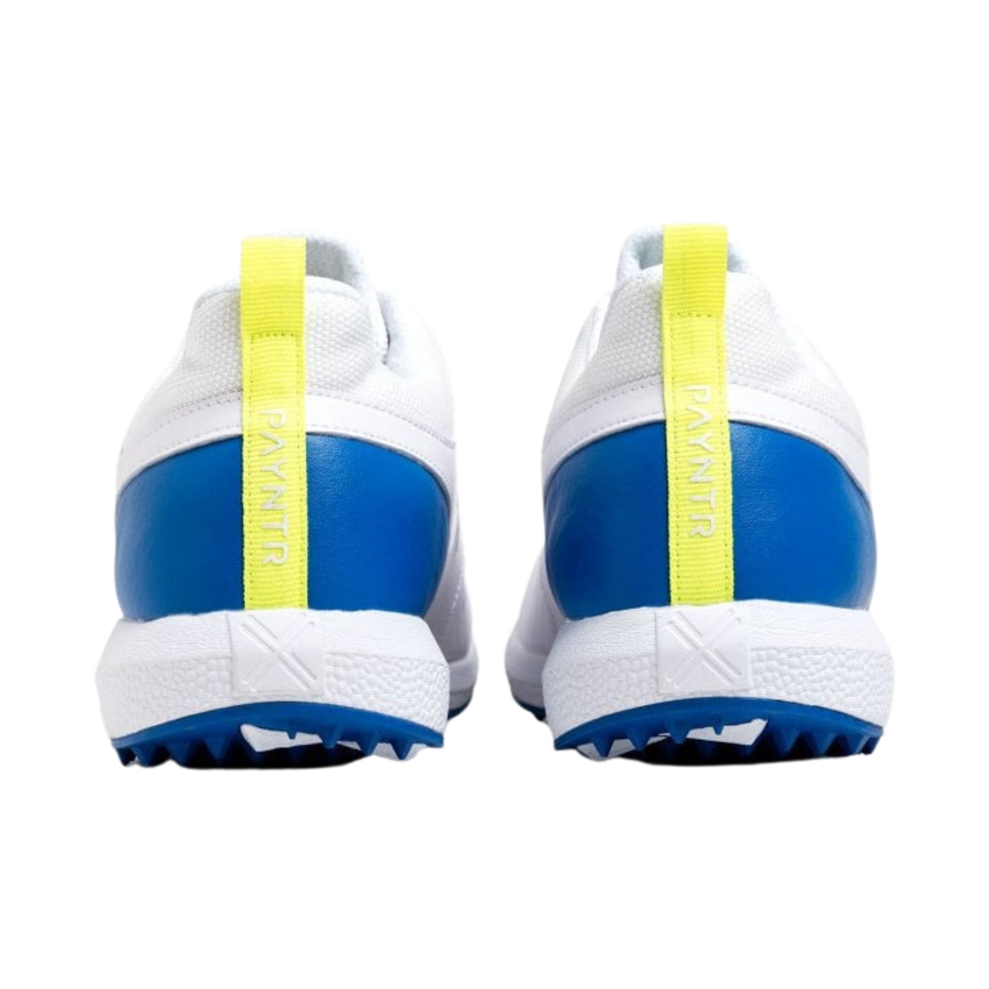 Payntr Cricket Shoes, Model V Pimple - White/Blue All Rounder Cricket Shoes