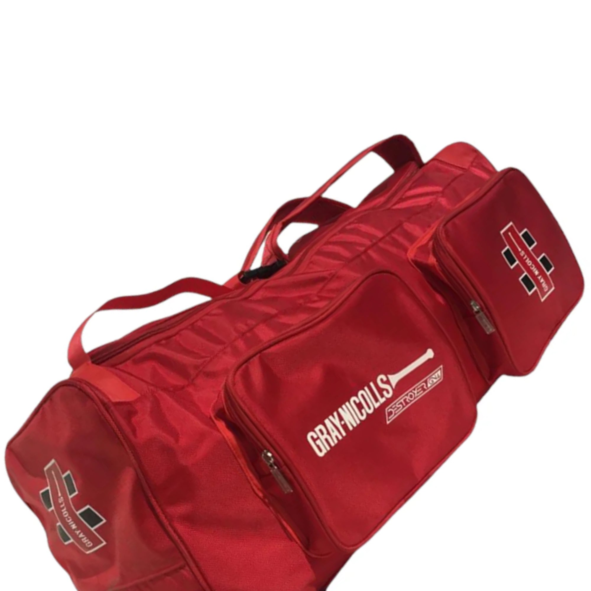 Red sports bag with 'Gray-Nicolls' branding on a white background