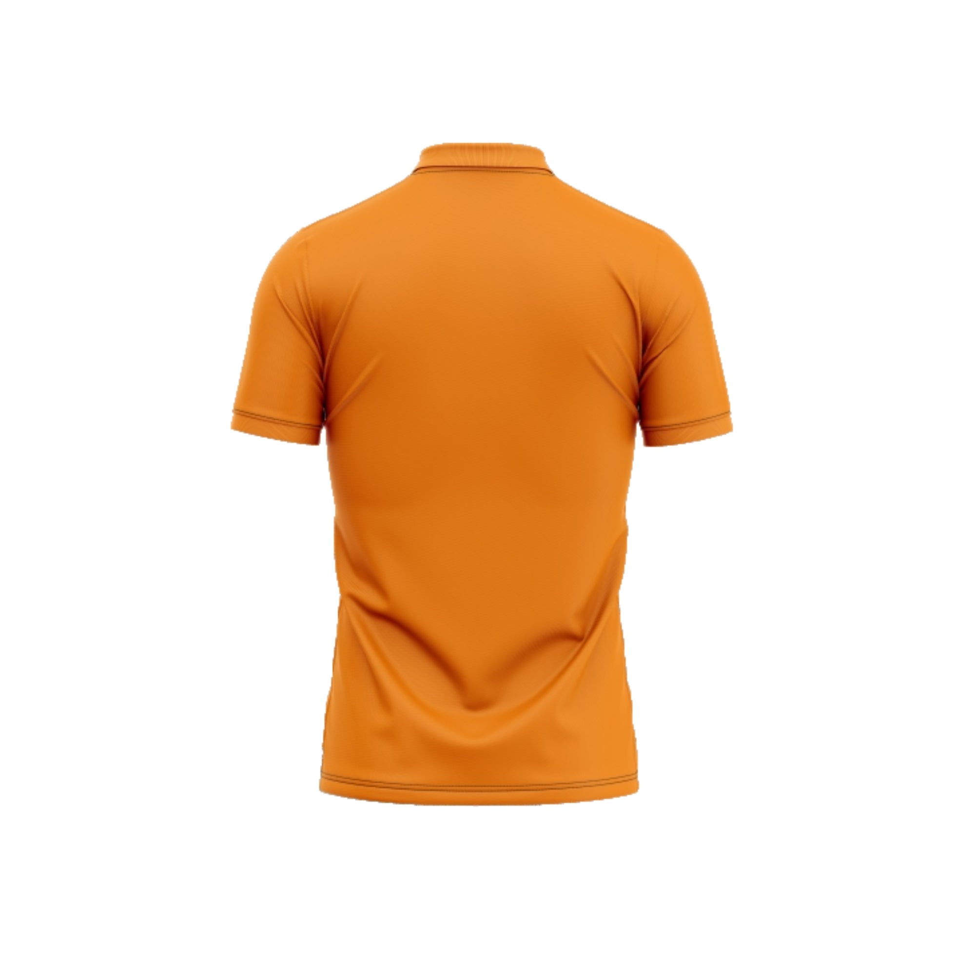 Orange polo shirt on a white background