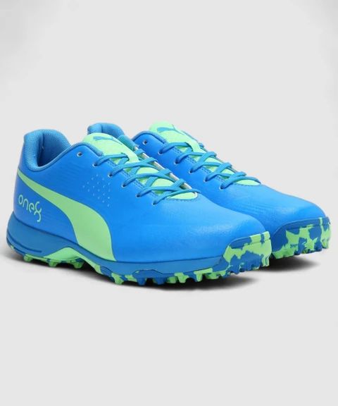 10222025Puma Cricket Shoes One 8, Royal Blue & Green