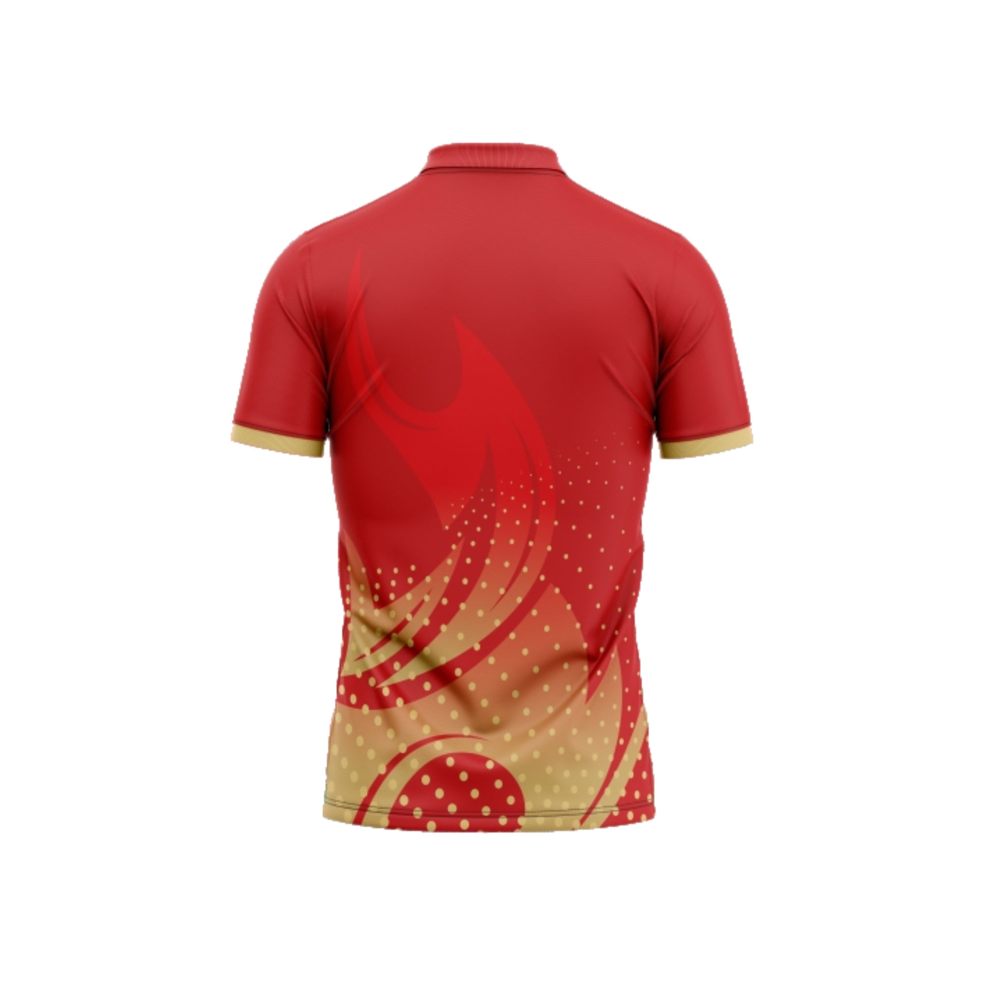 Red and gold sports jersey on a white background