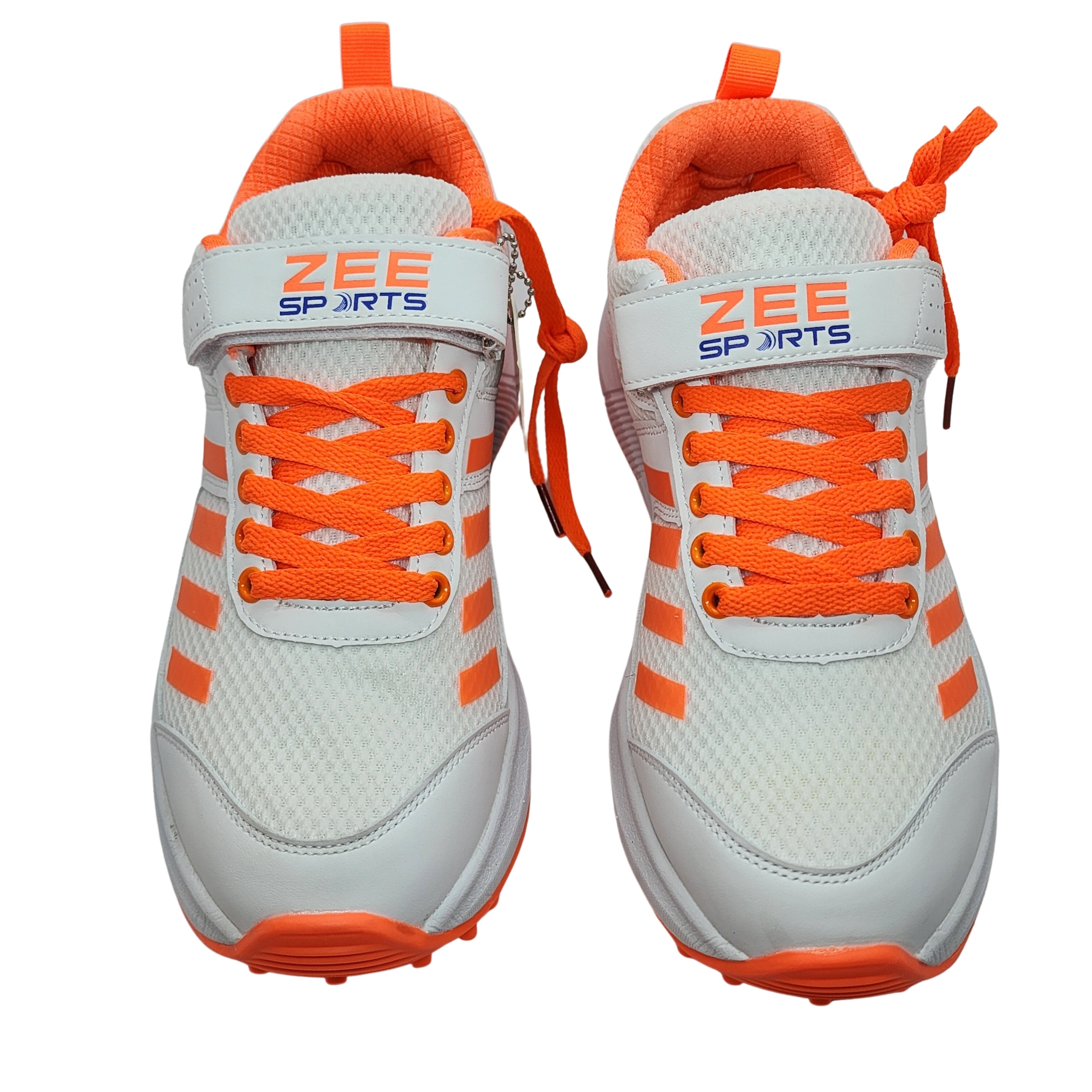 Zee Sports Rubber Spike Allrounder Mid Cricket Shoes With An Extra Gel Non Slip in-sole | Orange Color