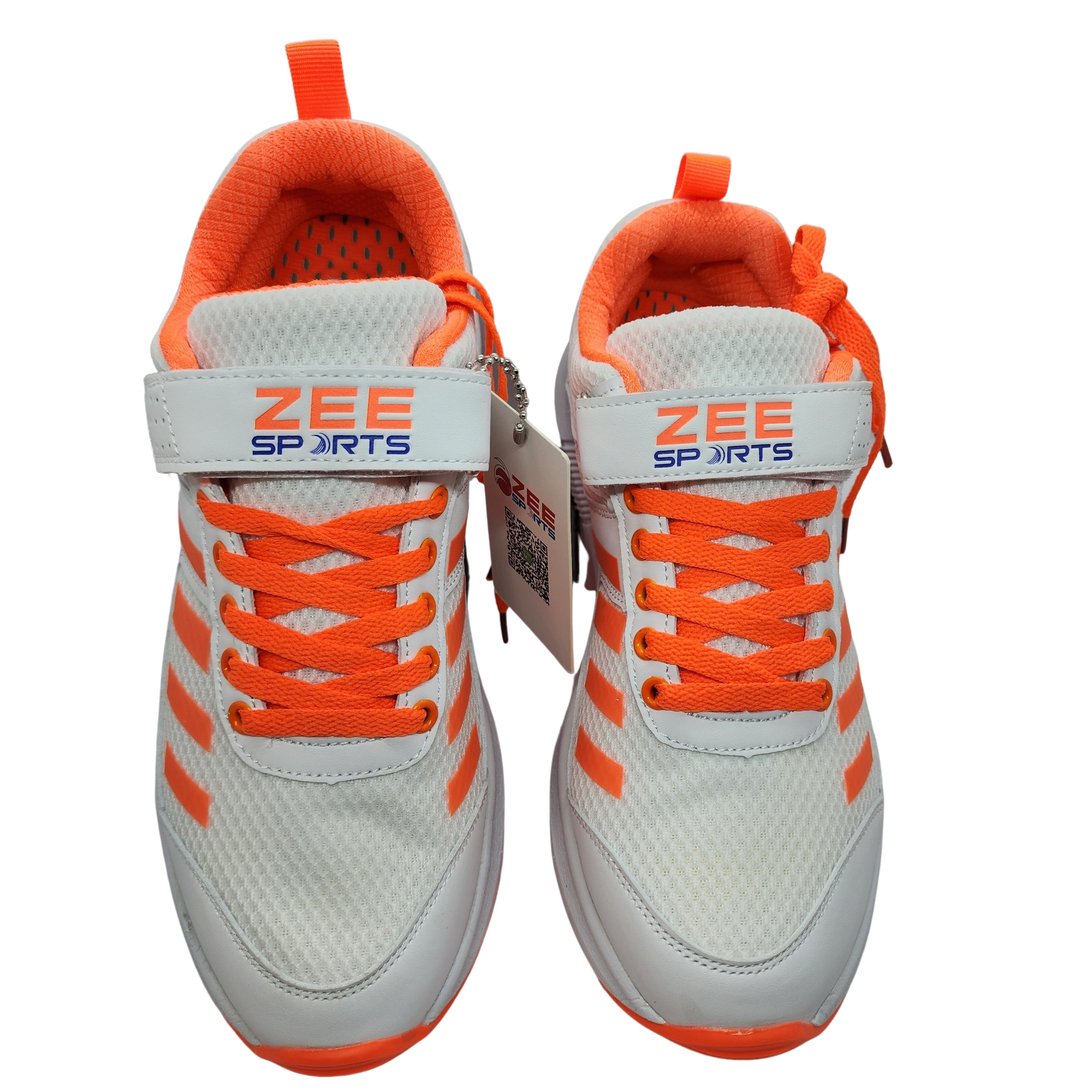 Zee Sports Rubber Spike Allrounder Mid Cricket Shoes With An Extra Gel Non Slip in-sole | Orange Color