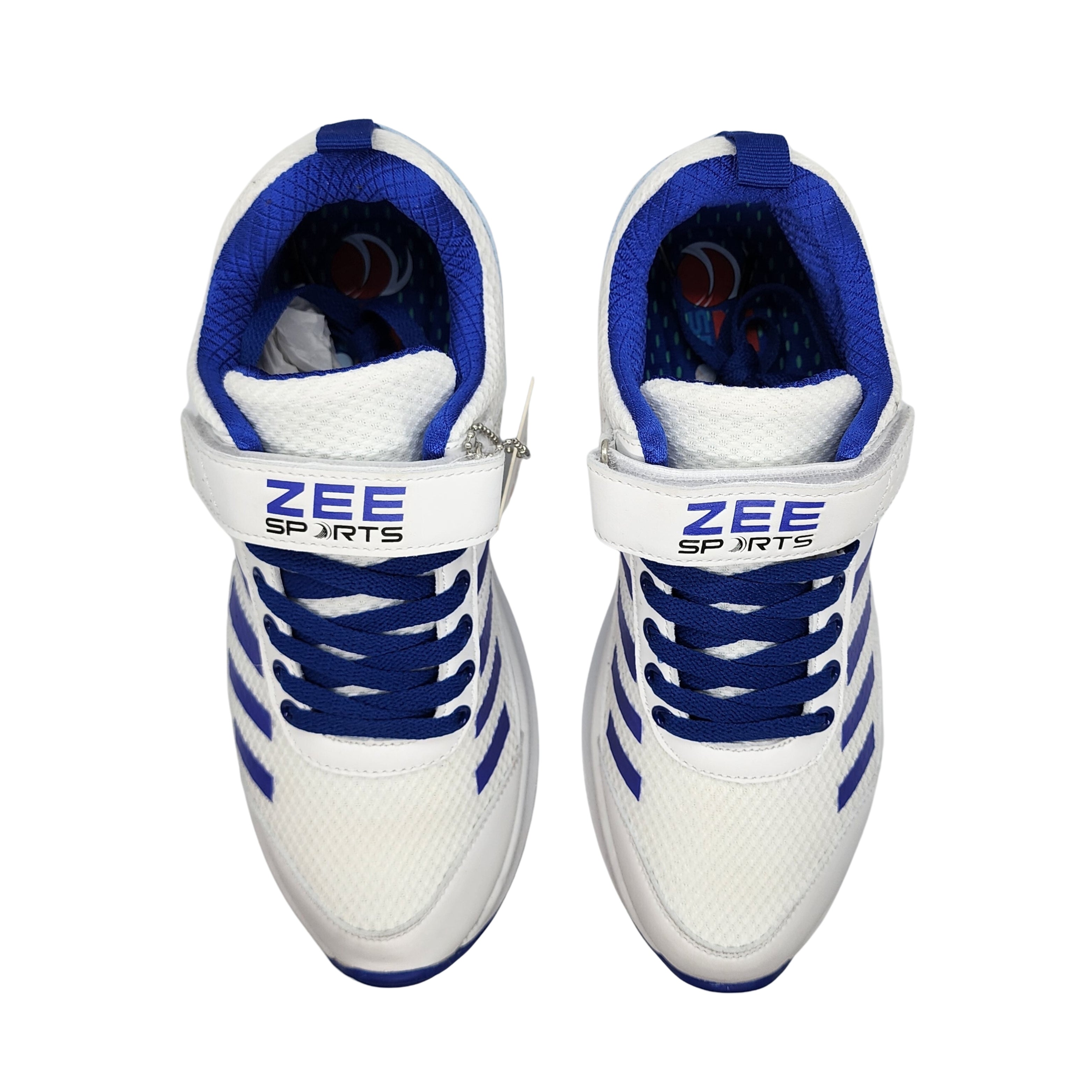 Zee Sports Cricket Shoe Allrounder Rubber Spikes With Additional Gel Non Slip Insoles - Blue