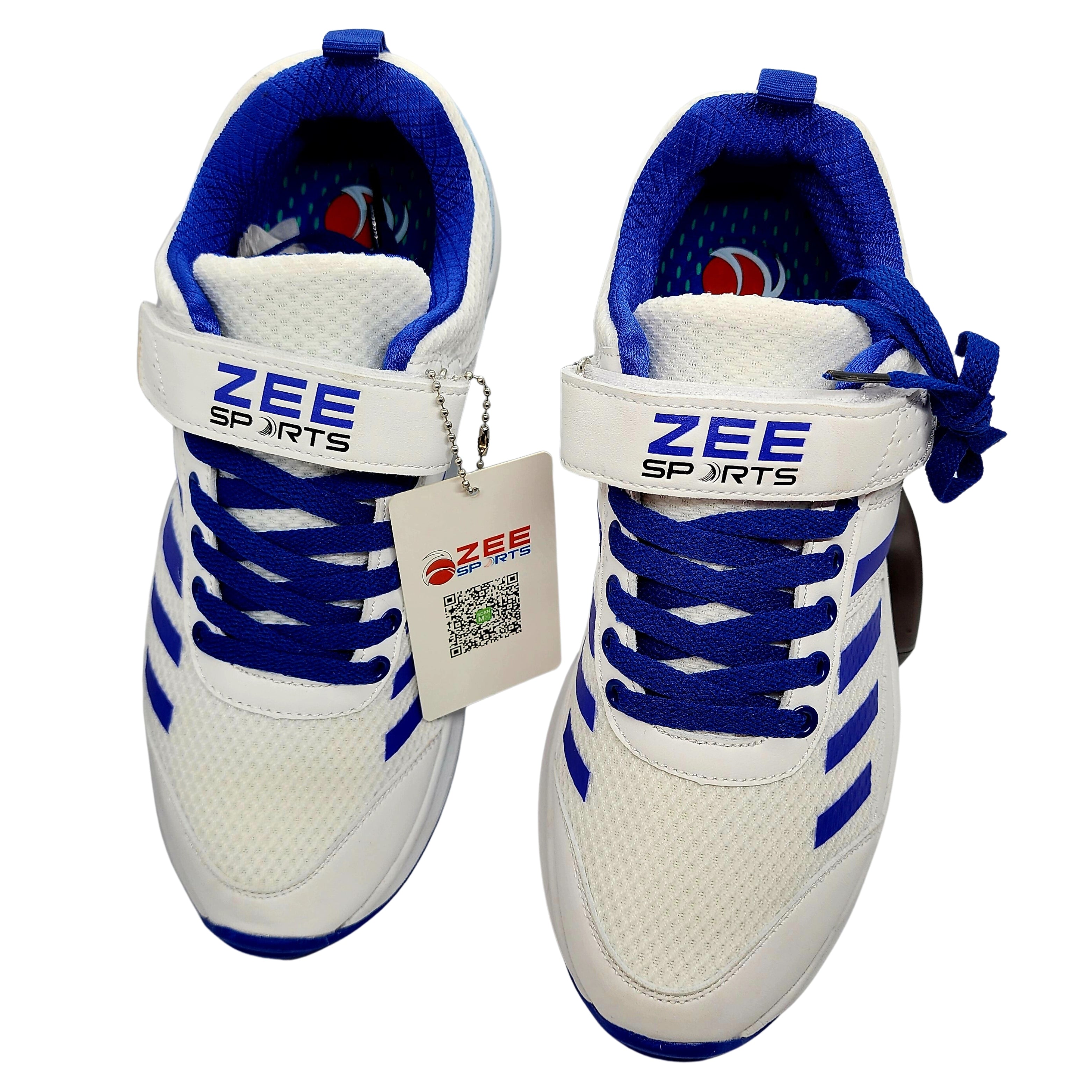 Zee Sports Cricket Shoe Allrounder Rubber Spikes With Additional Gel Non Slip Insoles - Blue