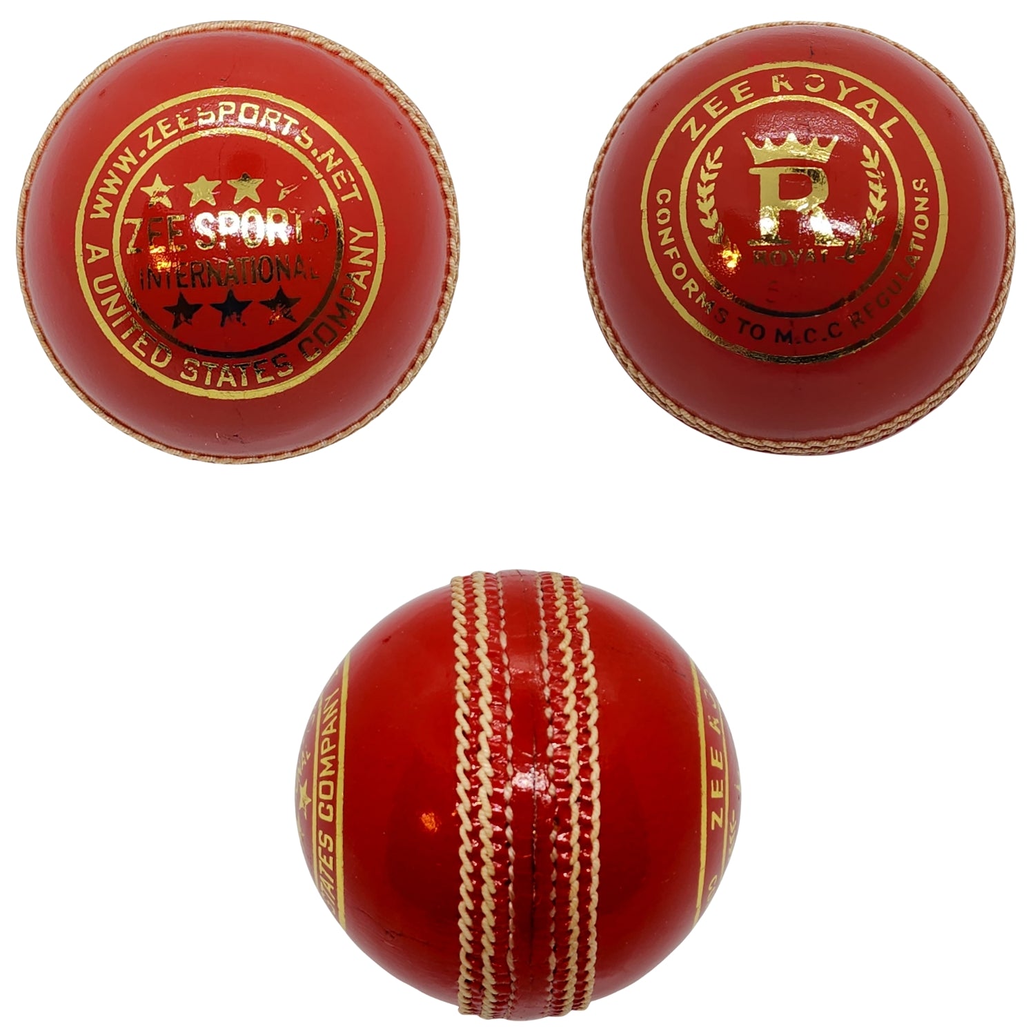 Zee Sports Royal 7 Star Cricket Ball | Cherry Red