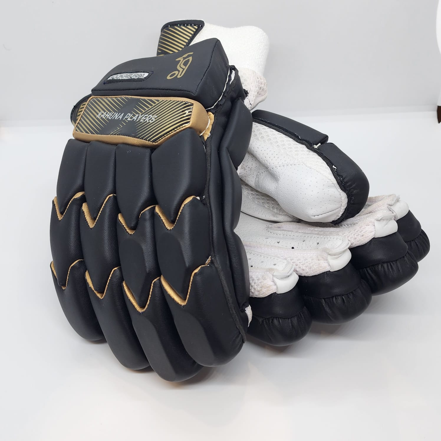 Kookaburra Kahuna Players Cricket Batting Gloves, Men Size Golden Black - For Right Hand Players