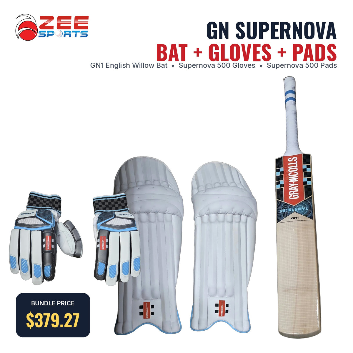 Gray-Nicolls Supernova Bat + Gloves + Pads Bundle - $379.27