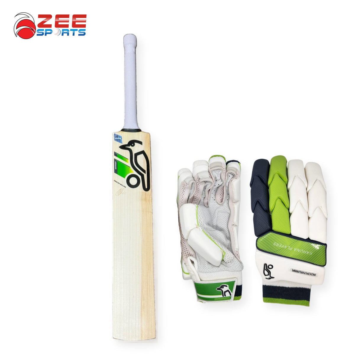 Kookaburra Kahuna Jos Buttler bat back view with Kahuna Players batting gloves