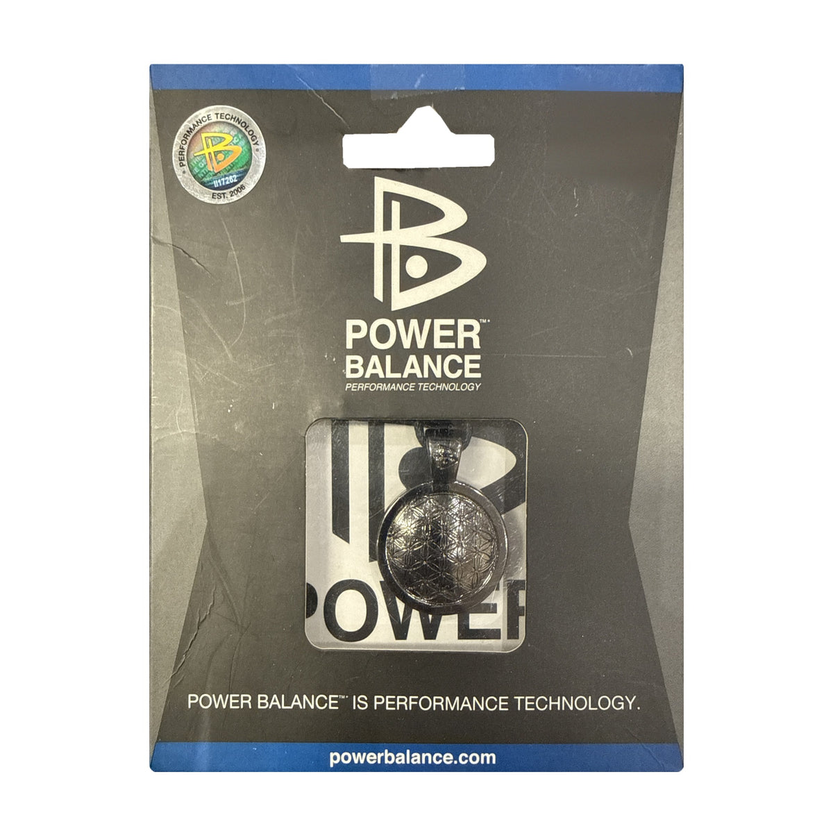 Power Balance hologram pendant, black, in package