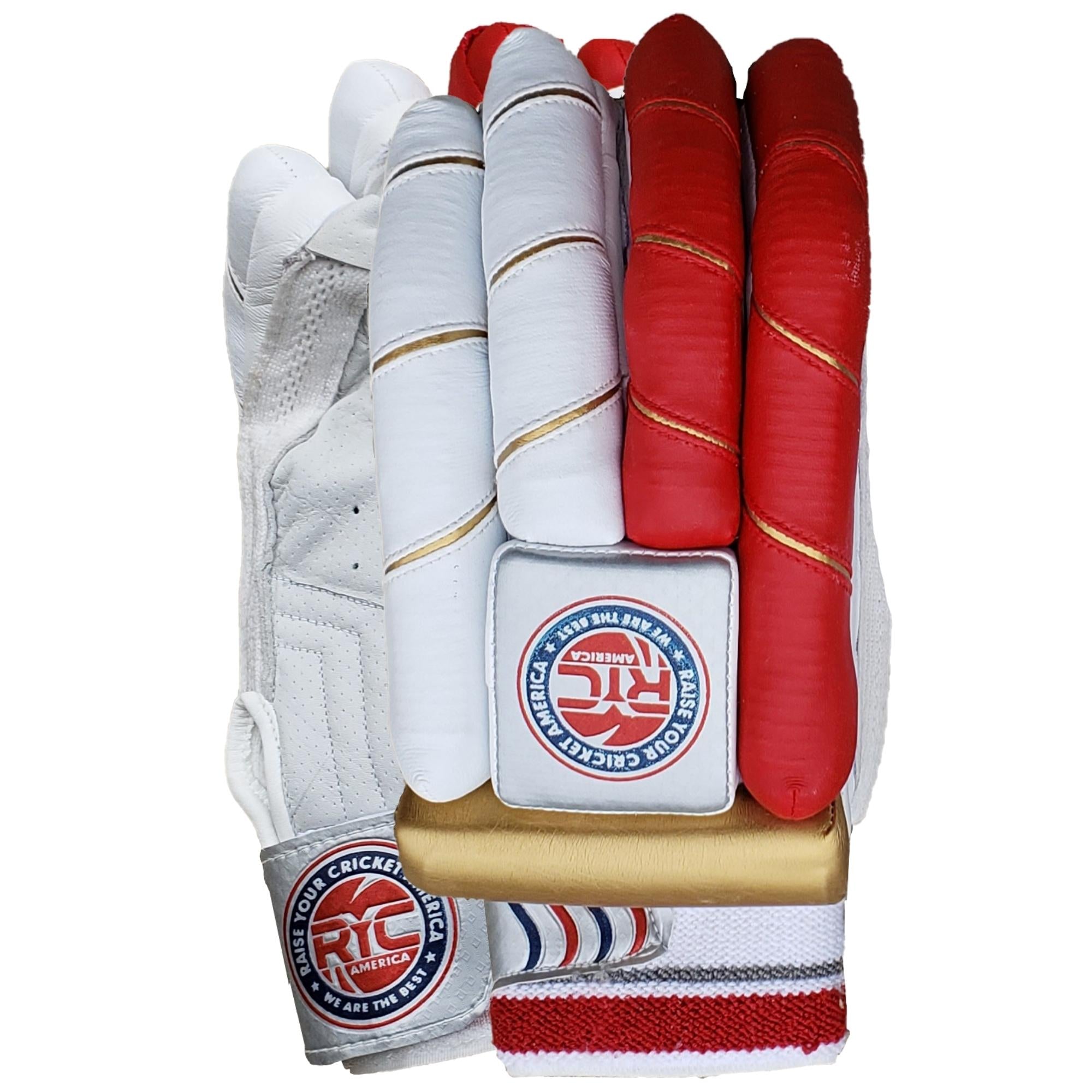 Zee Sports RYC America Cricket Batting Gloves Reserve Edition Red Golden